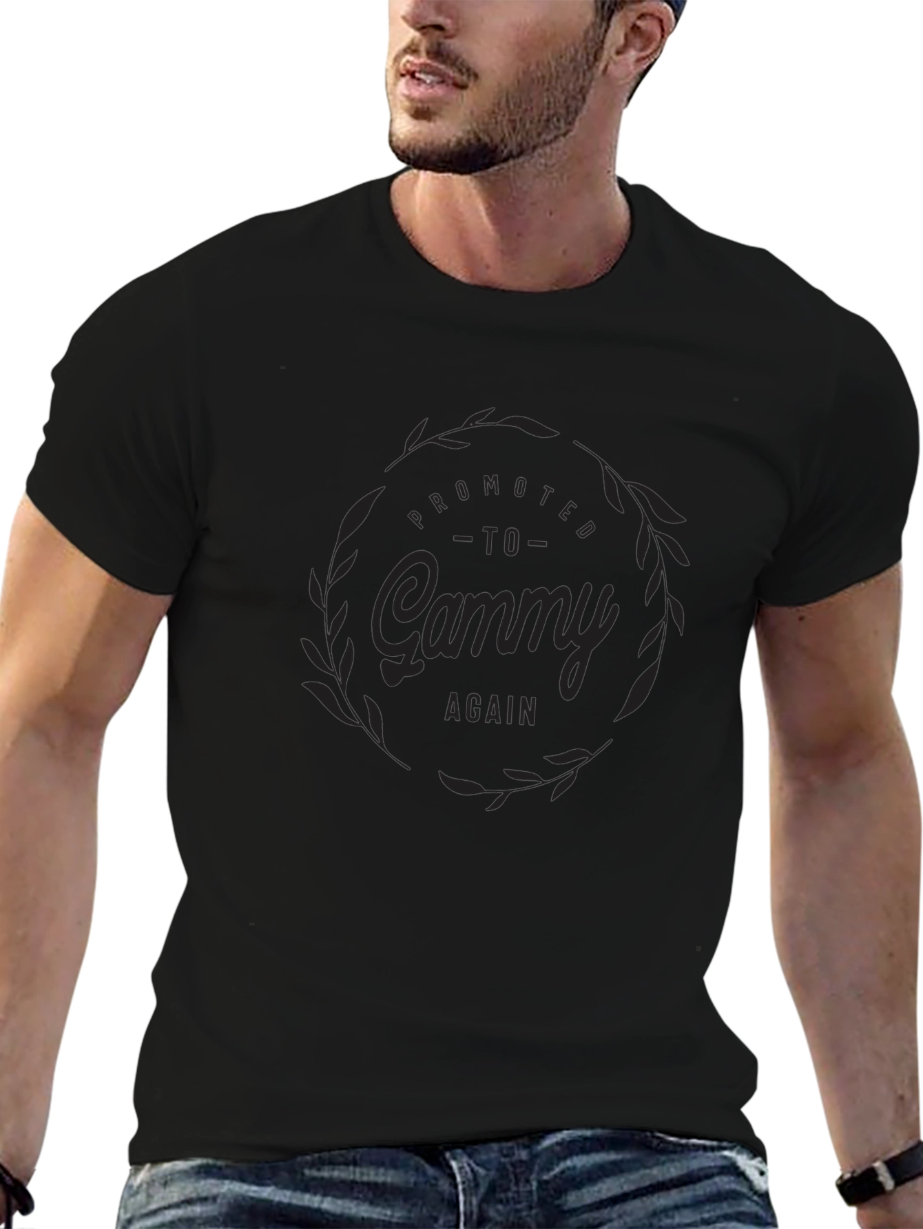 Promoted to Gammy Again - Black T-Shirt