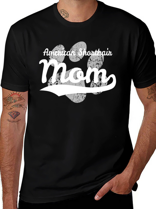 American Shorthair Mom T-Shirt - Black