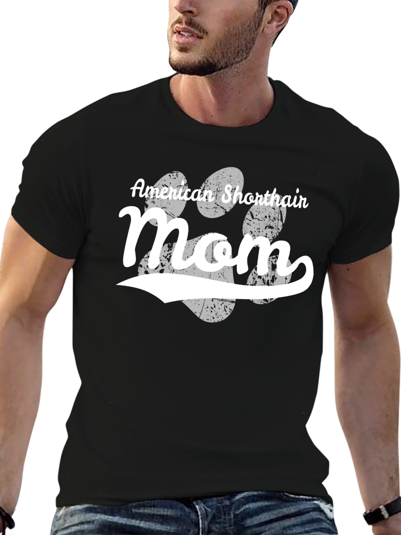 American Shorthair Mom T-Shirt - Black