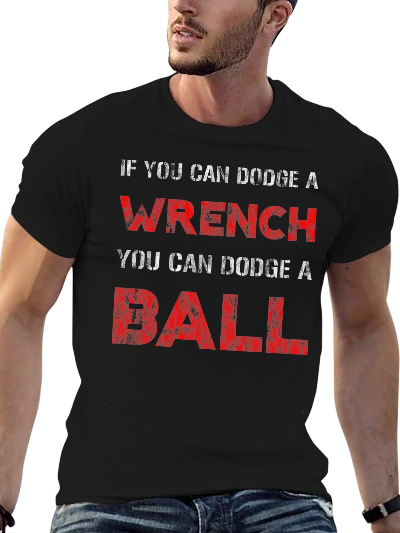 Dodge A Wrench Funny Graphic T-Shirt