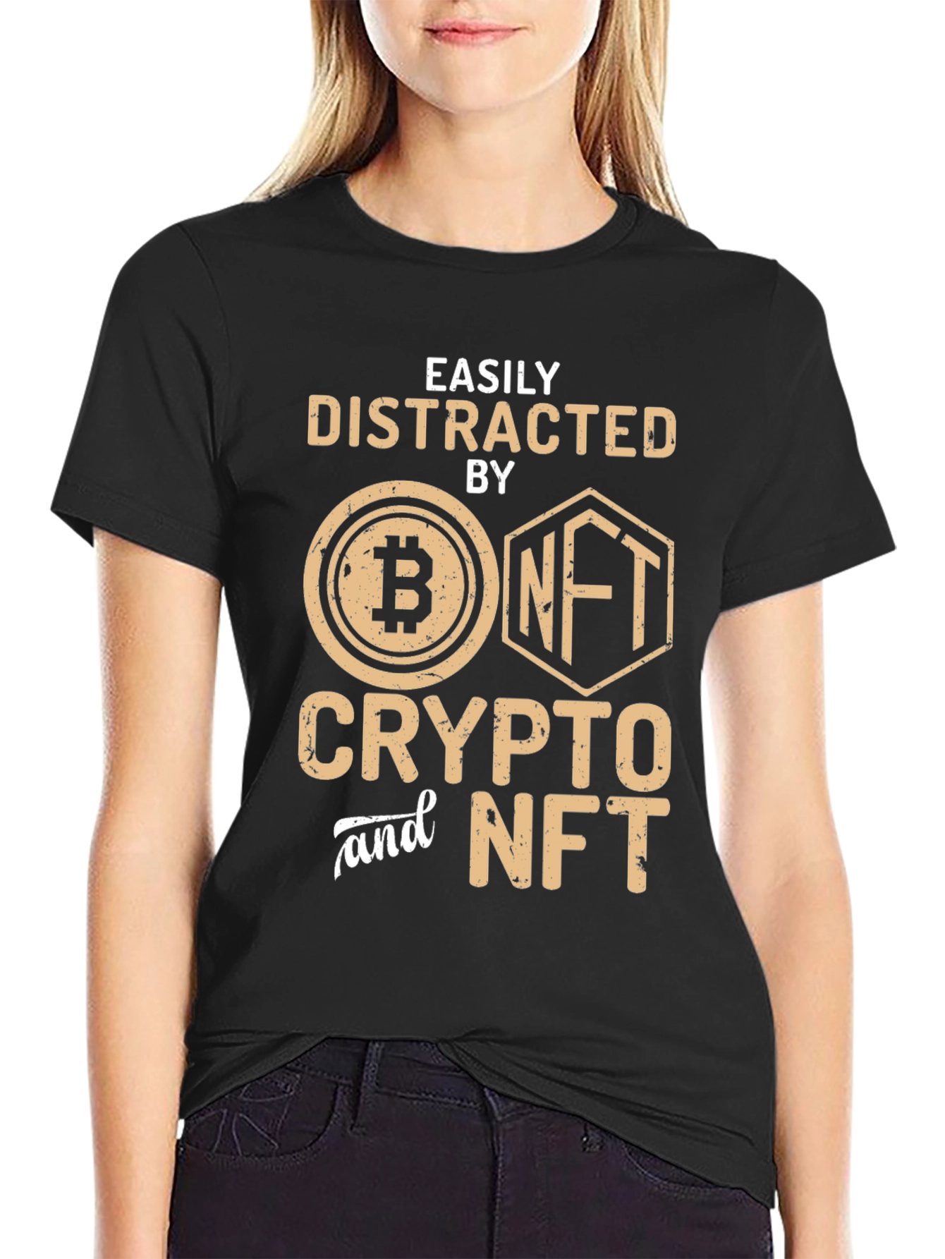 Crypto & NFT Distraction T-Shirt - Black