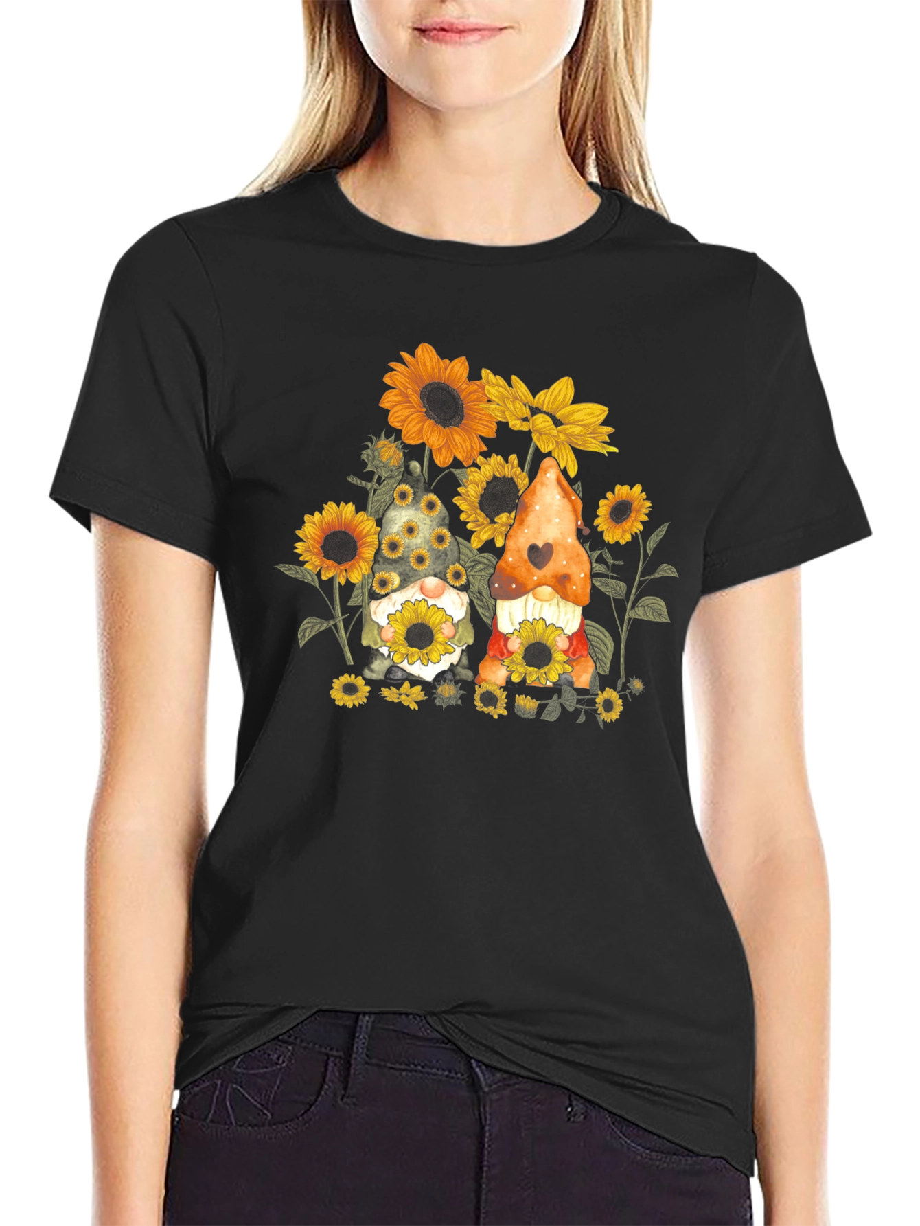 Sunflower Gnome Graphic Tee
