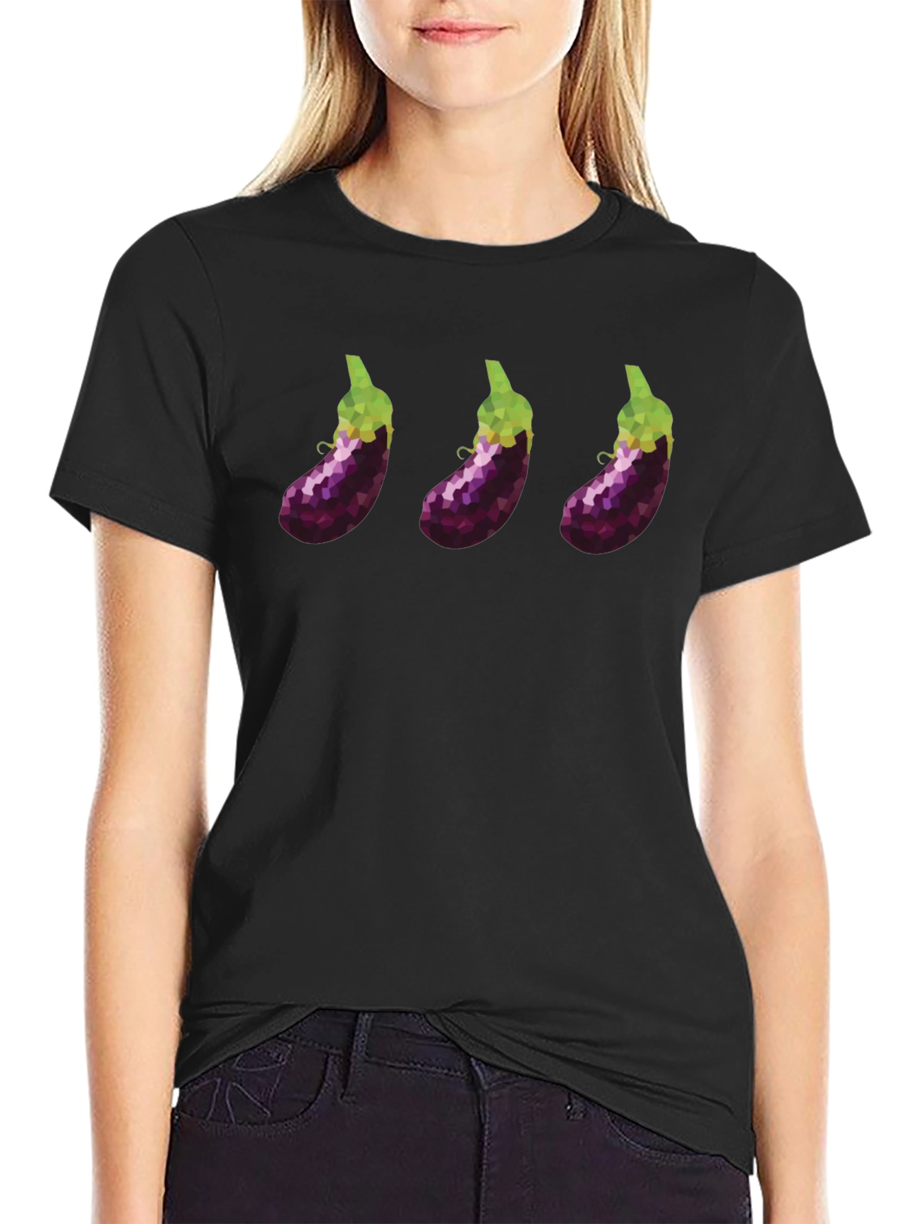 Eggplant Trio T-Shirt - Modern Graphic Tee