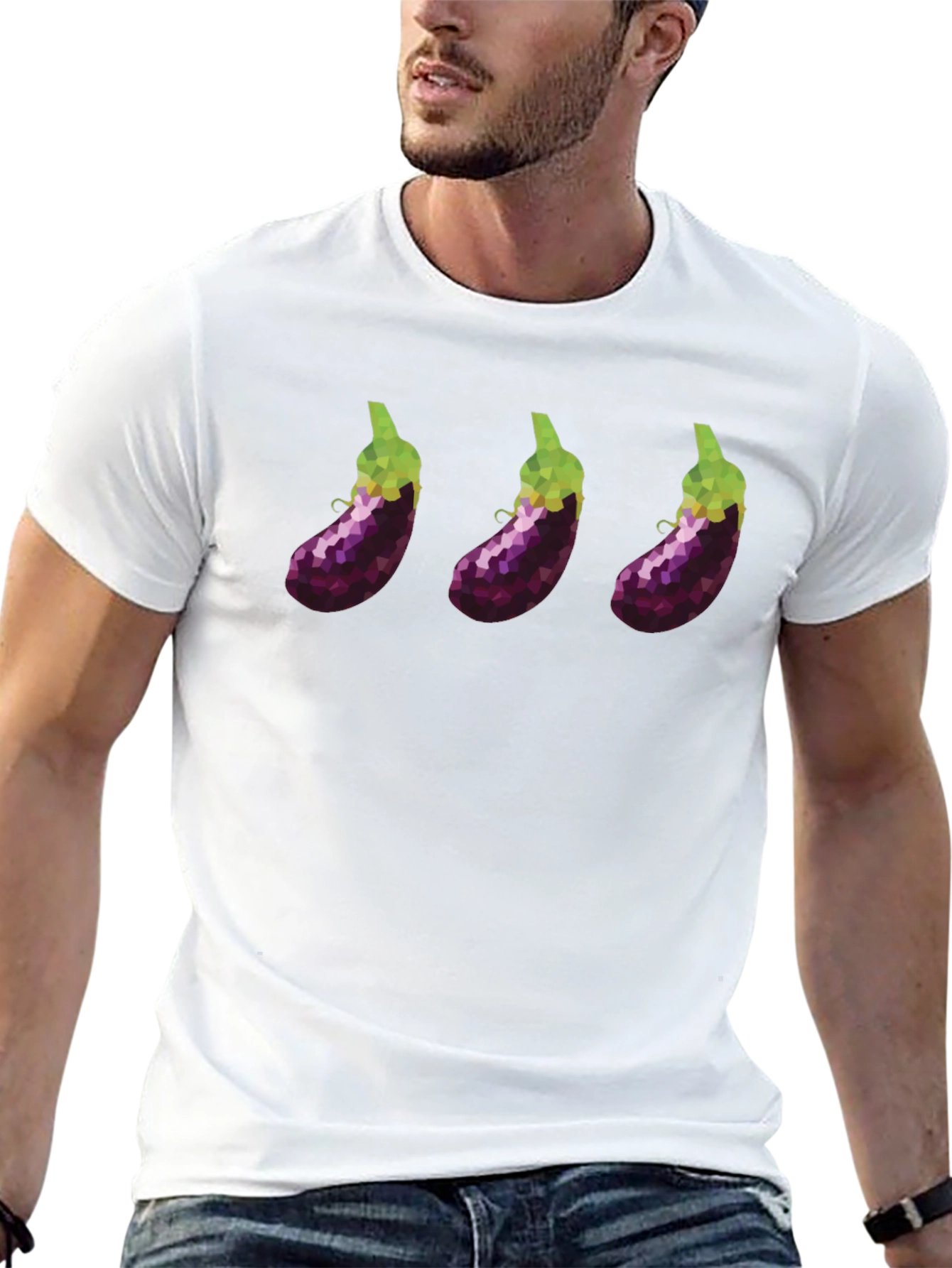 Eggplant Trio T-Shirt - Modern Graphic Tee