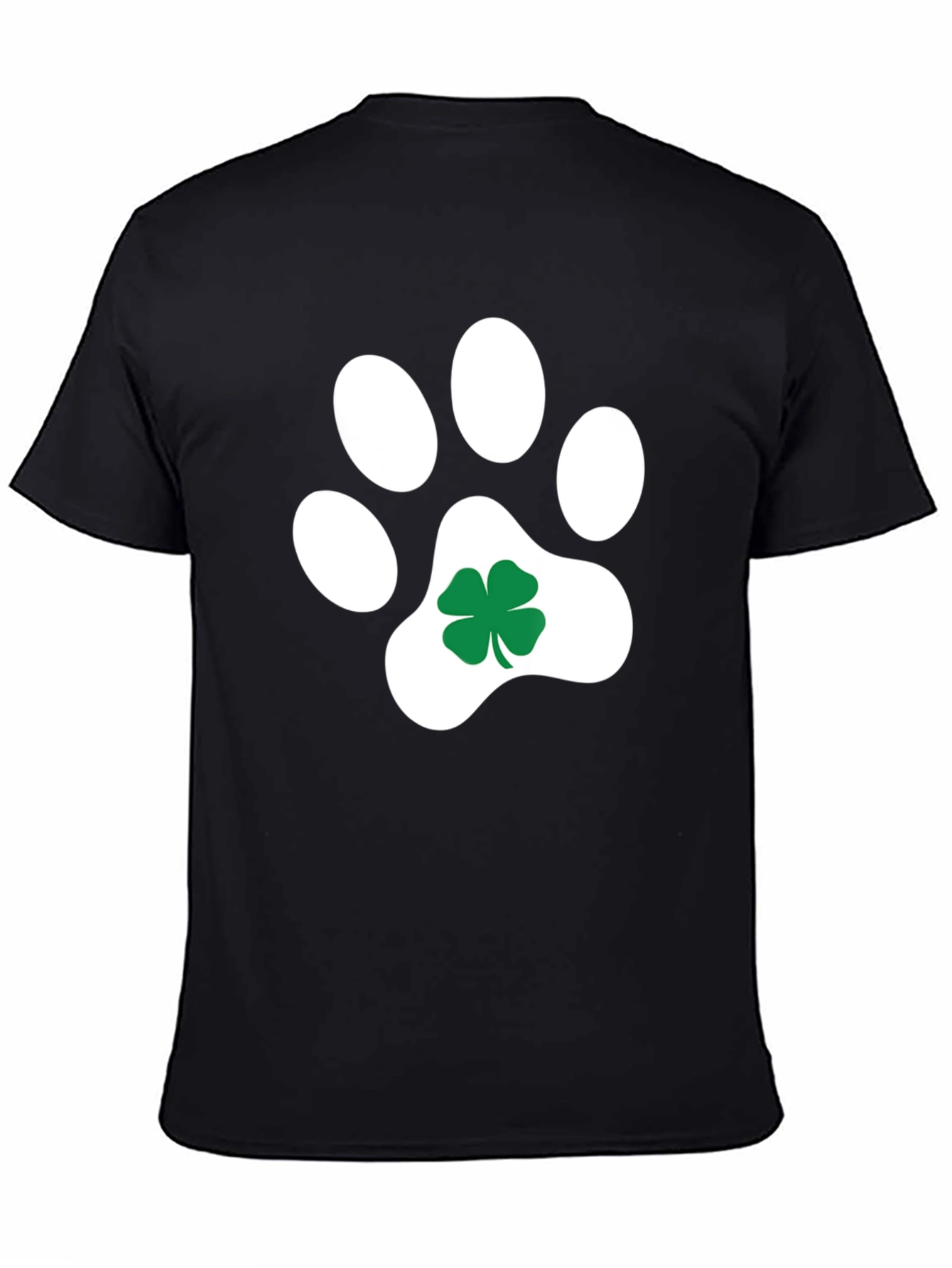 Shamrock Paw Print Graphic Tee - Black