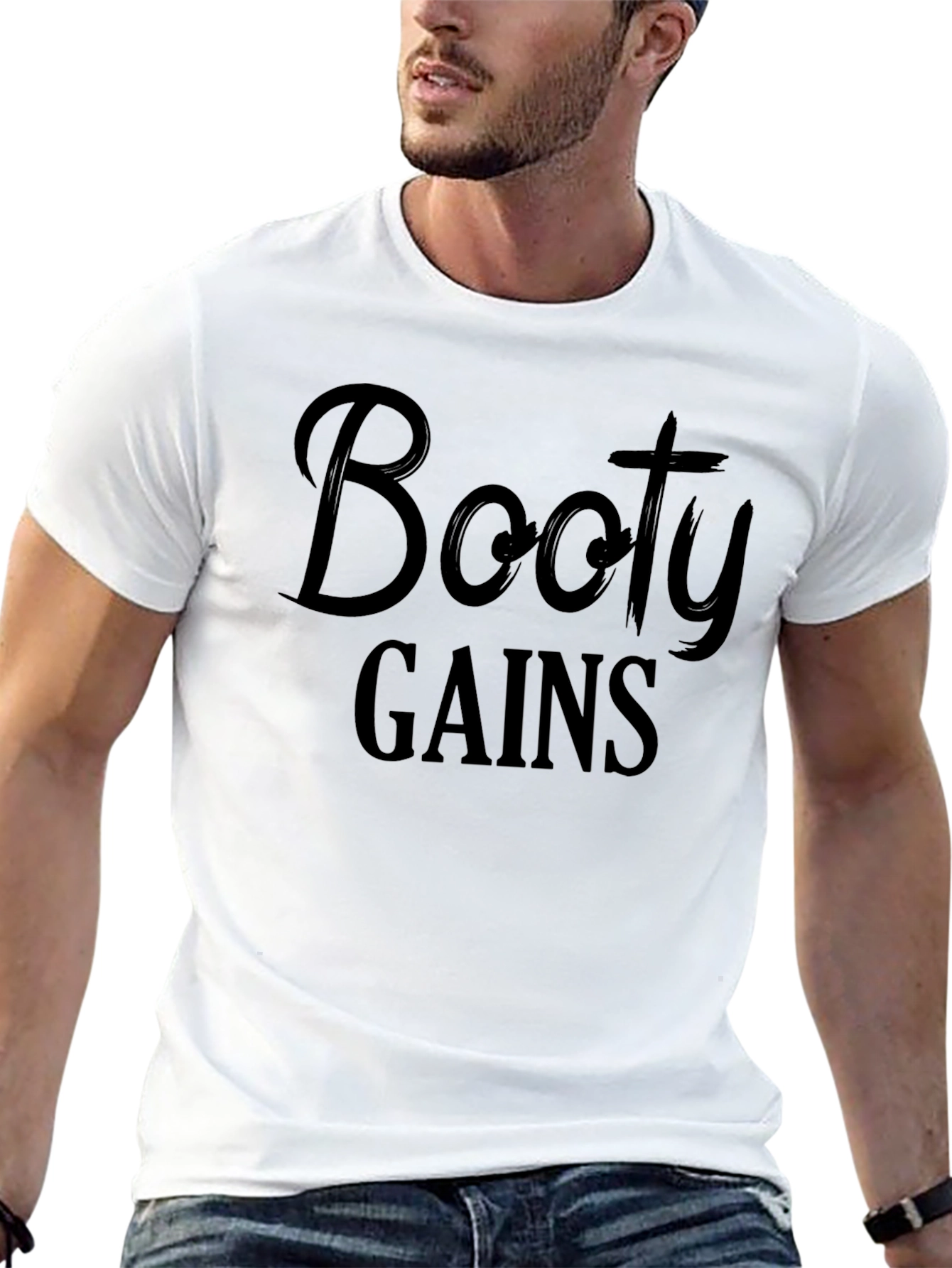 Booty Gains Graphic Tee - Fitness Apparel