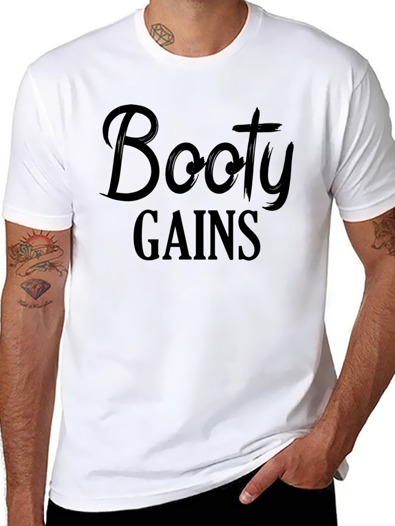 Booty Gains Graphic Tee - Fitness Apparel