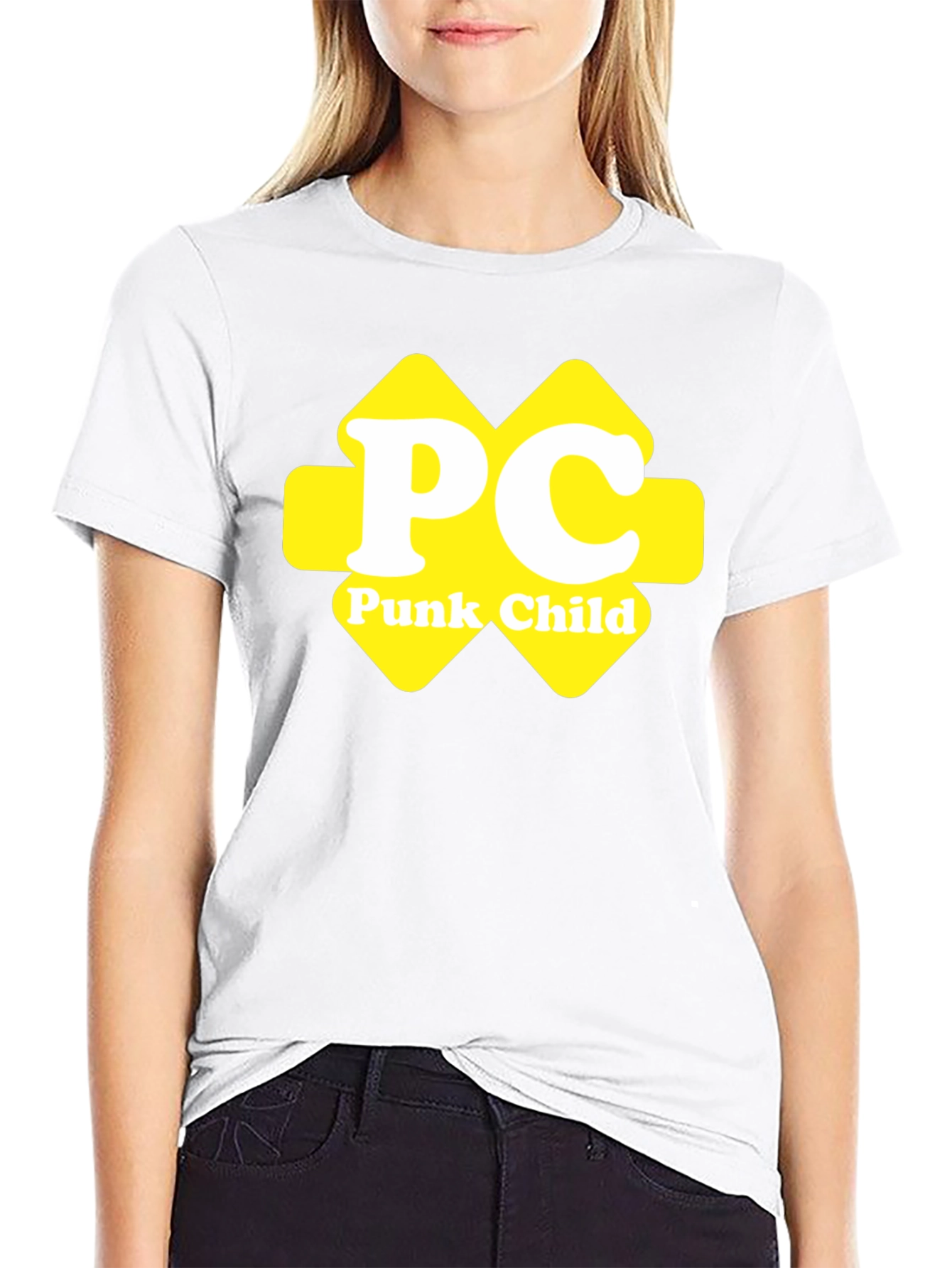Punk Child Yellow Logo Black T-Shirt