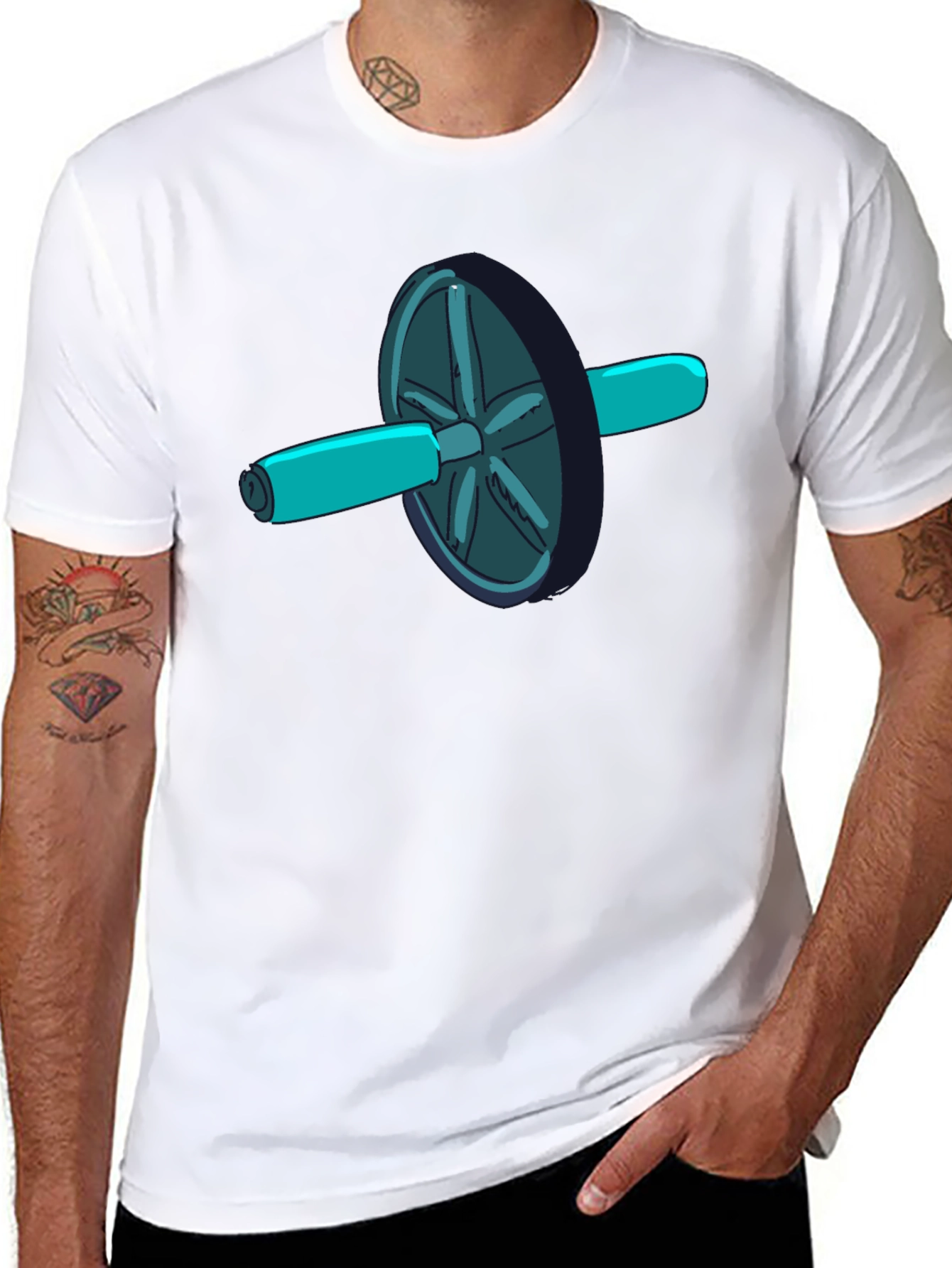 Ab Roller Cartoon Graphic T-Shirt