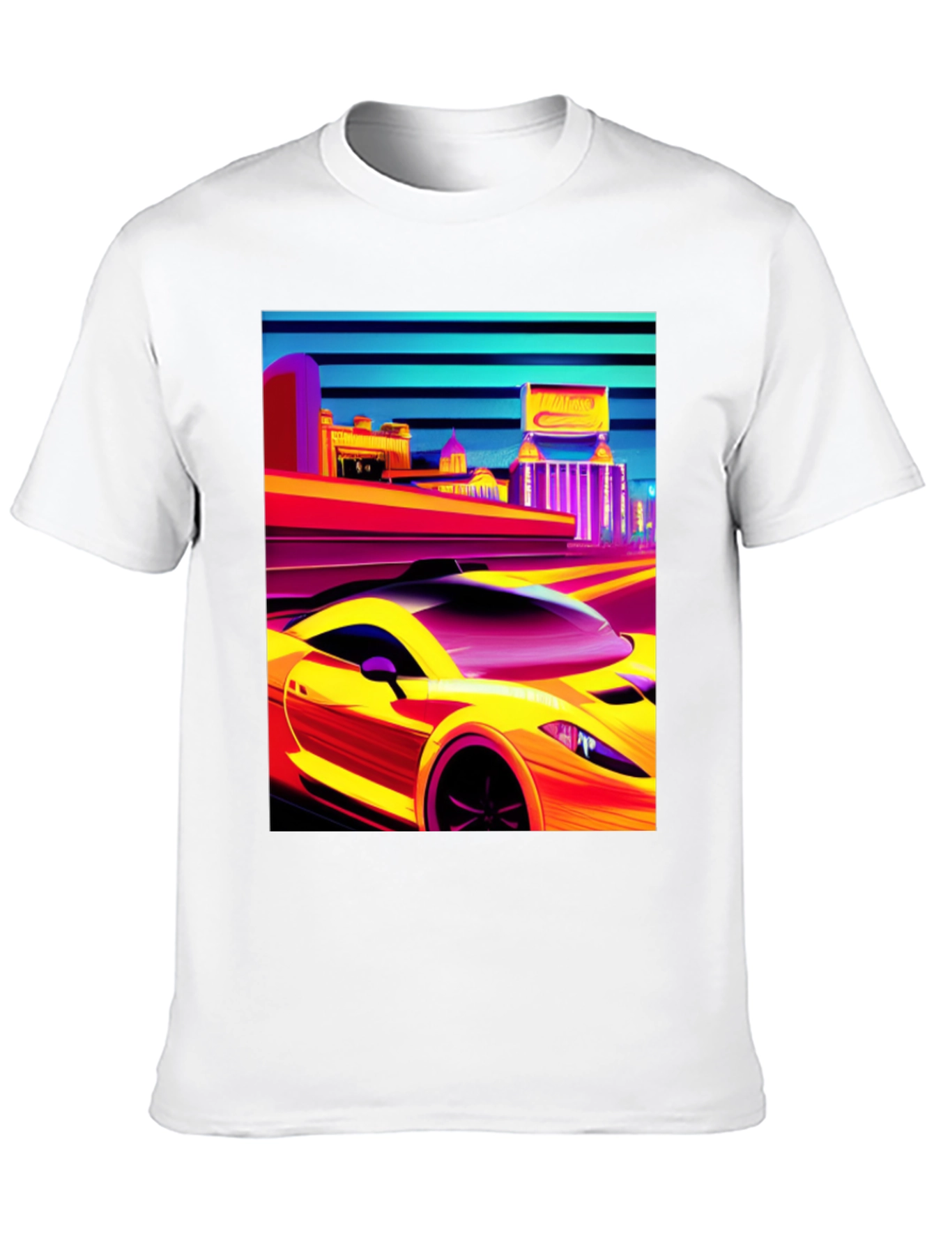 Retro City Car Graphic Tee - Mens Black T-Shirt
