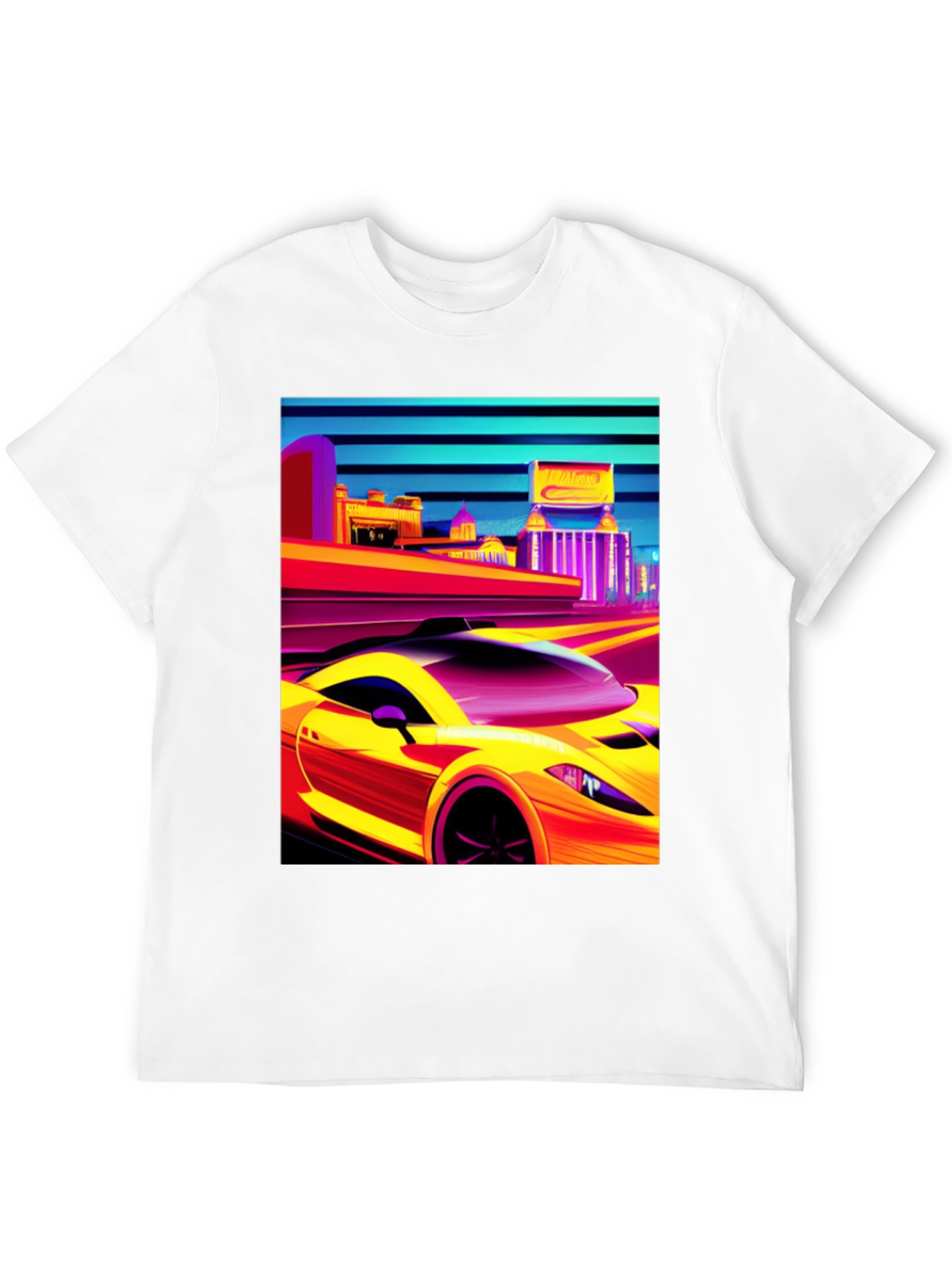 Retro City Car Graphic Tee - Mens Black T-Shirt