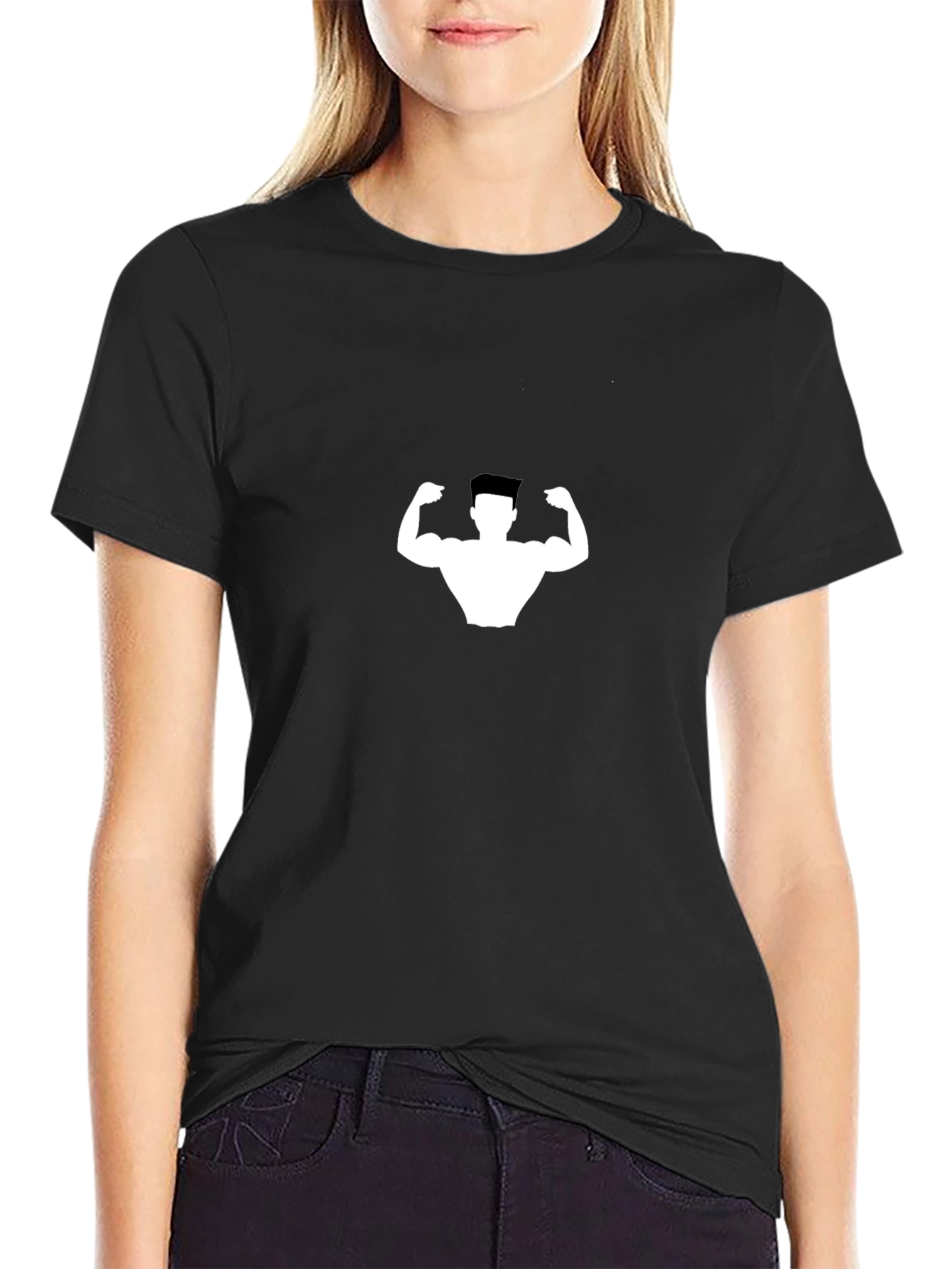 Black Graphic Tee - Bodybuilding Silhouette