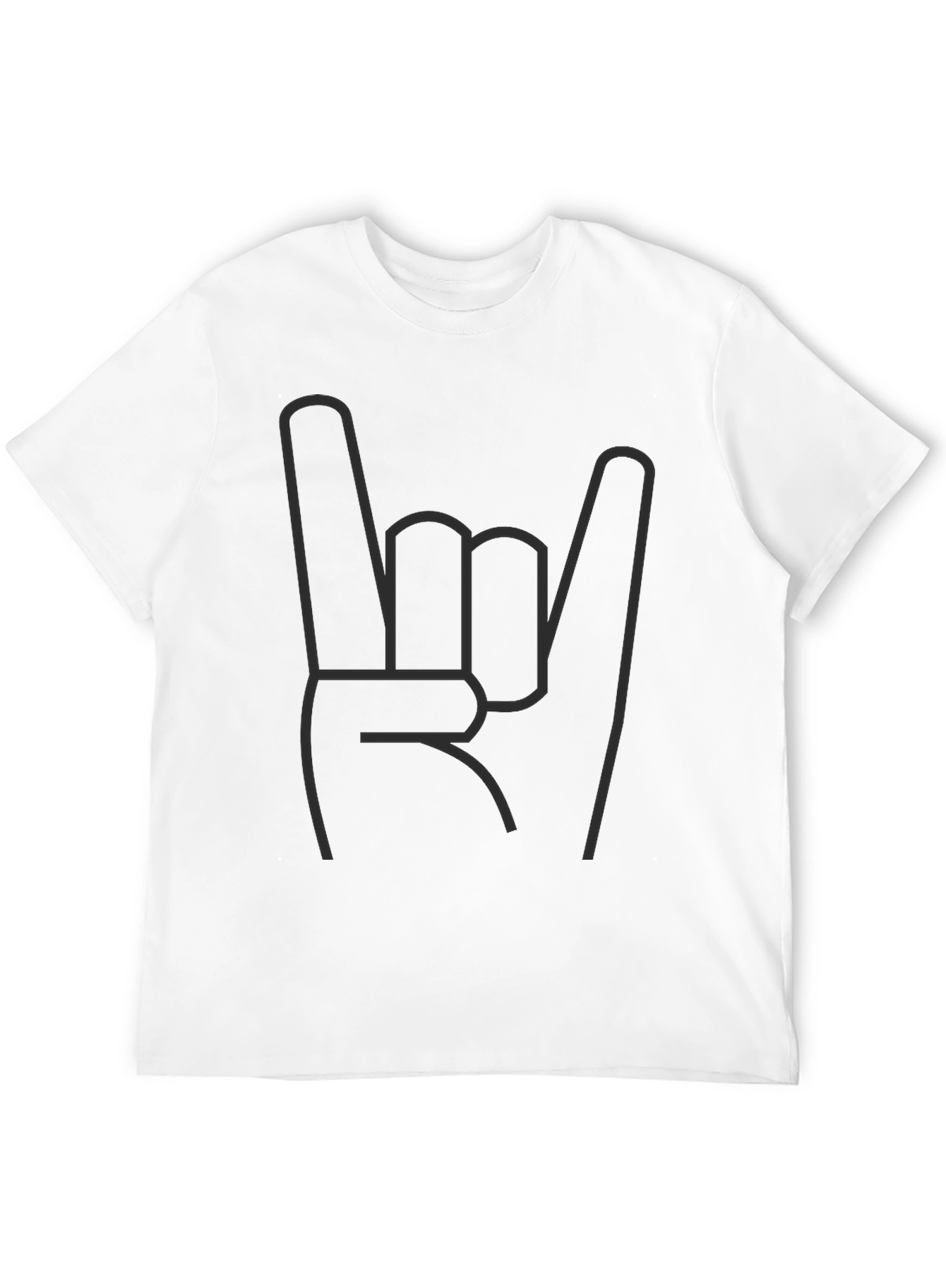 Rock On Hand Sign Black T-Shirt