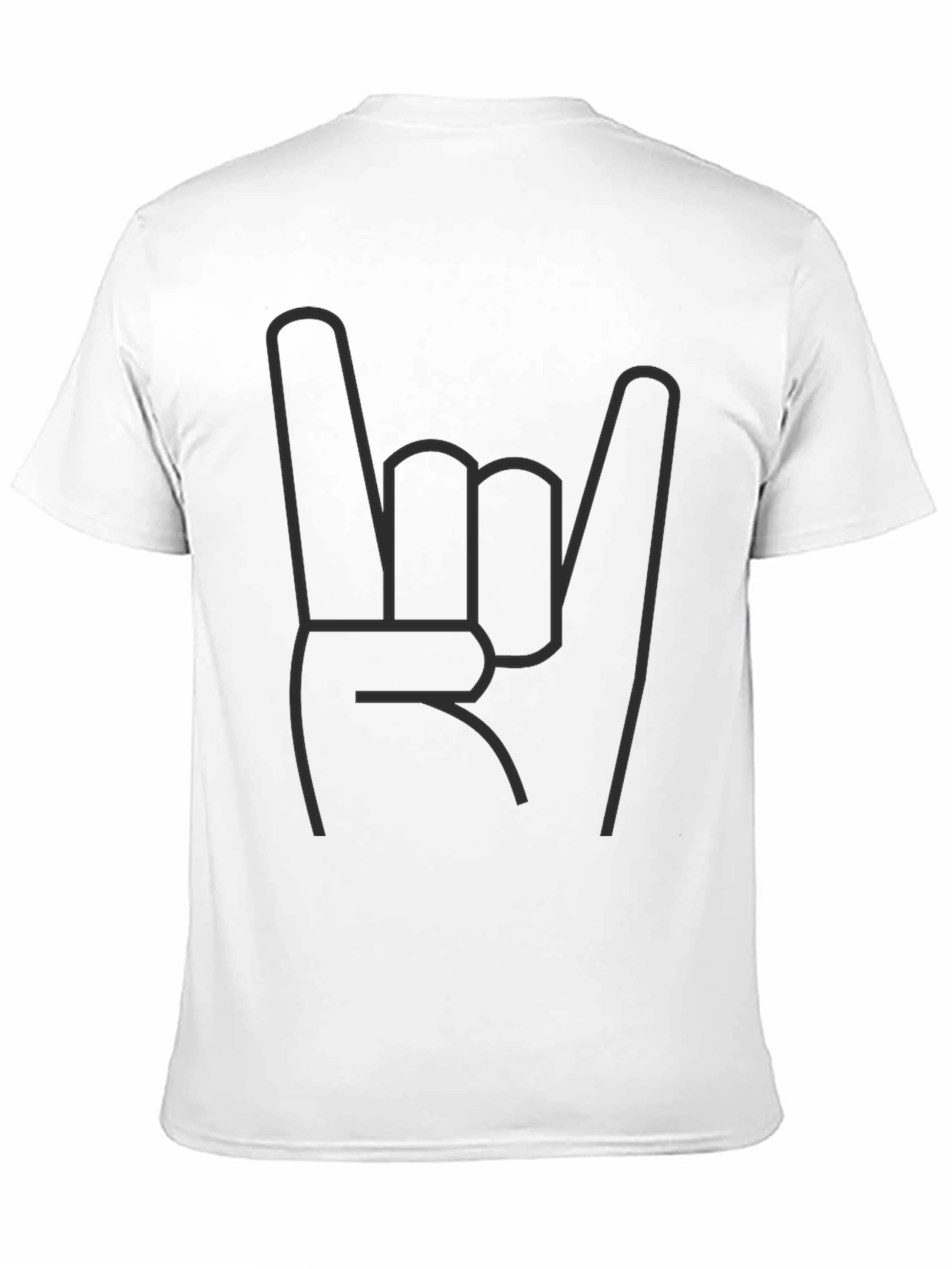 Rock On Hand Sign Black T-Shirt