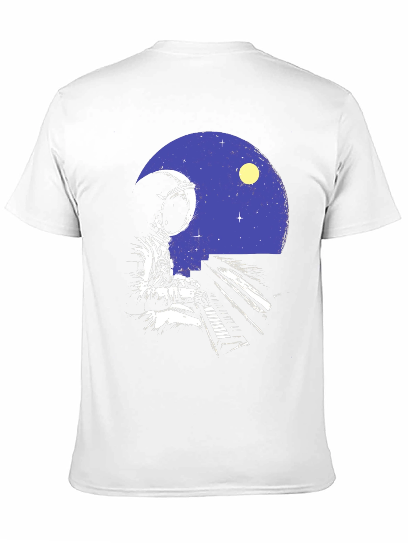Astronaut Piano Player Graphic T-Shirt