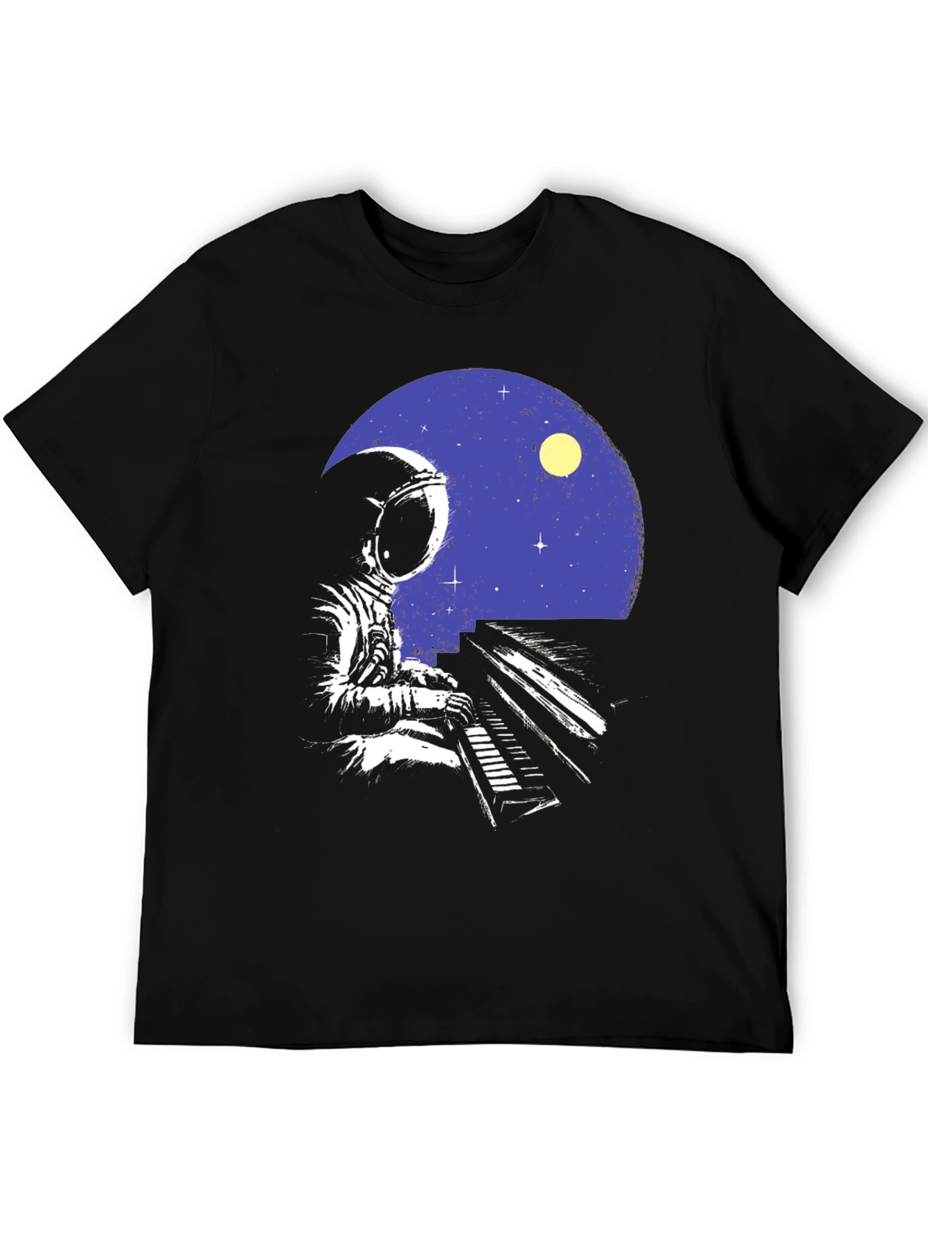 Astronaut Piano Player Graphic T-Shirt