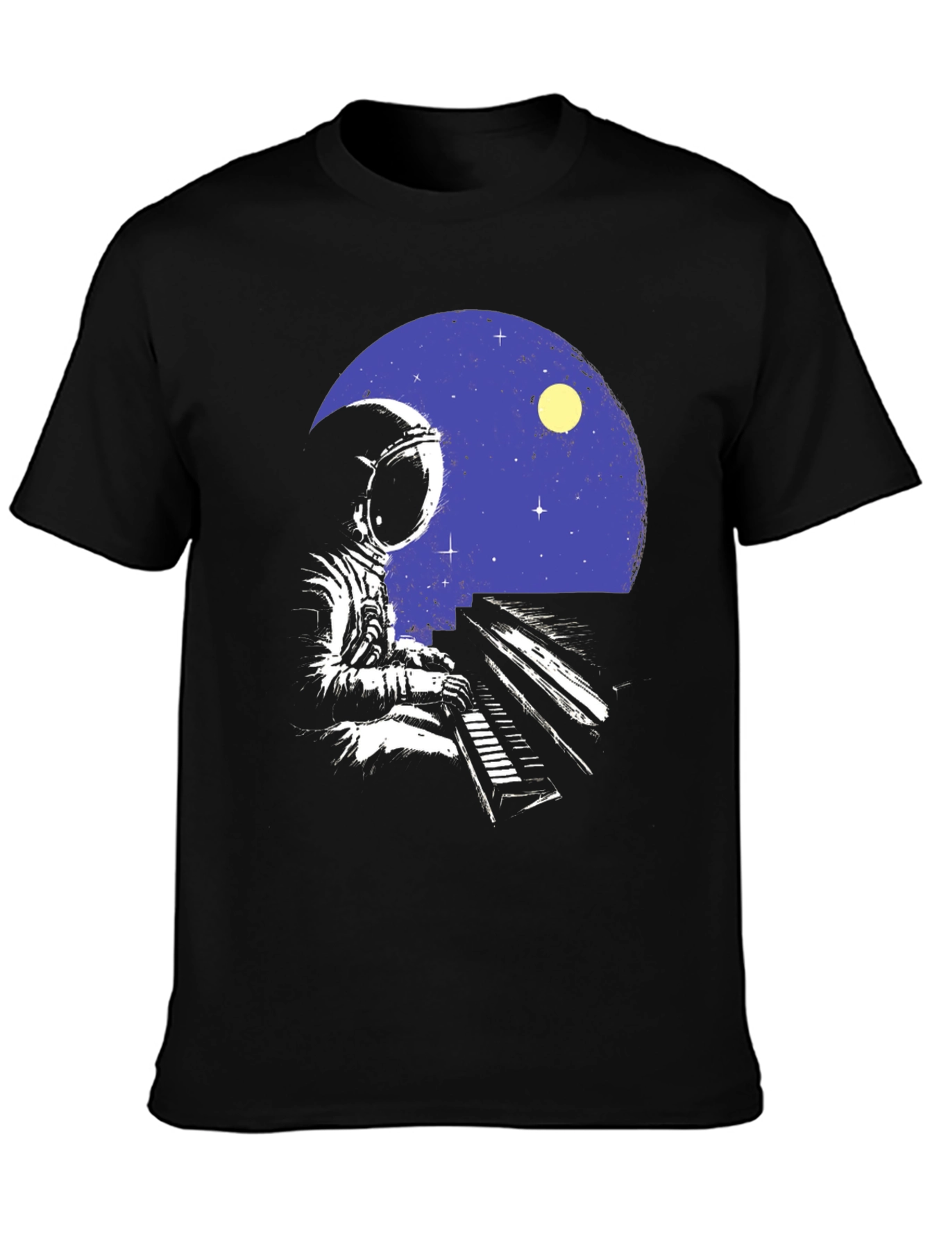 Astronaut Piano Player Graphic T-Shirt