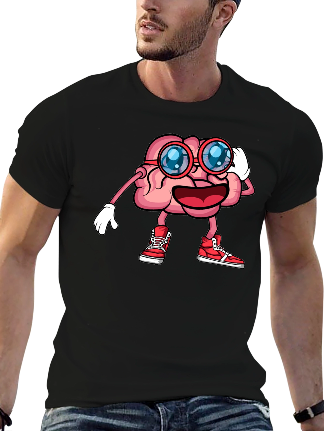 Brainy Graphic Tee - Funny Cartoon Brain T-Shirt