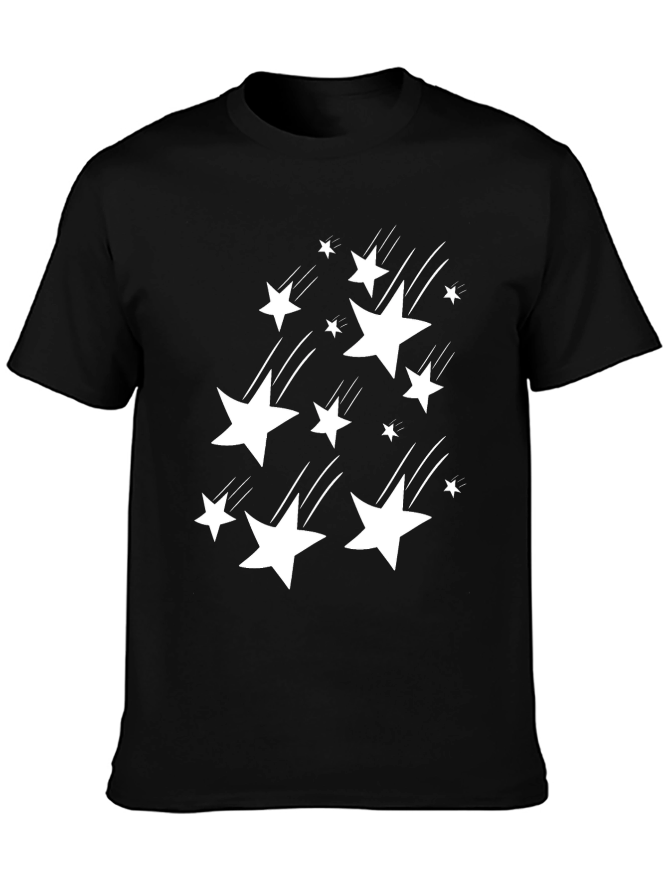 Stylish Black T-Shirt with White Star Design