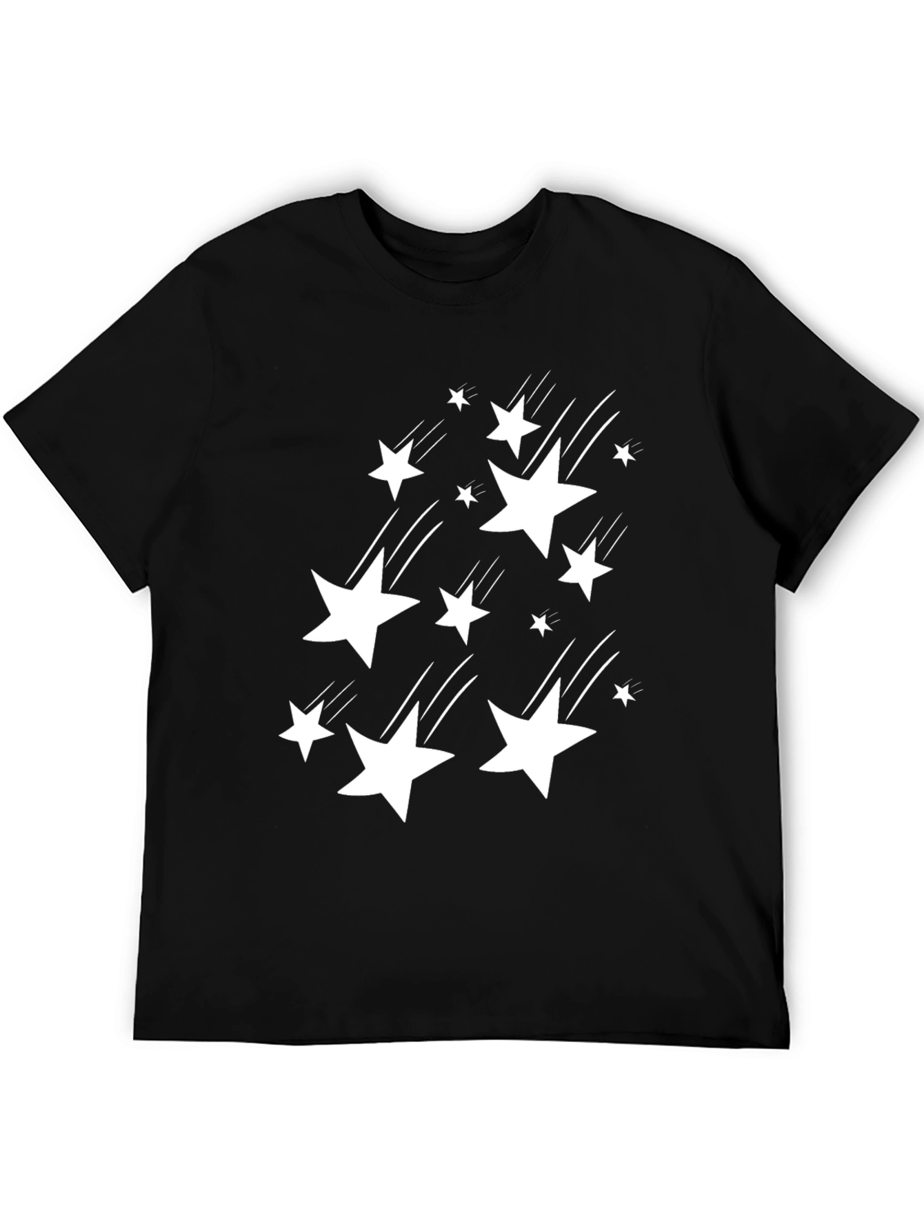 Stylish Black T-Shirt with White Star Design