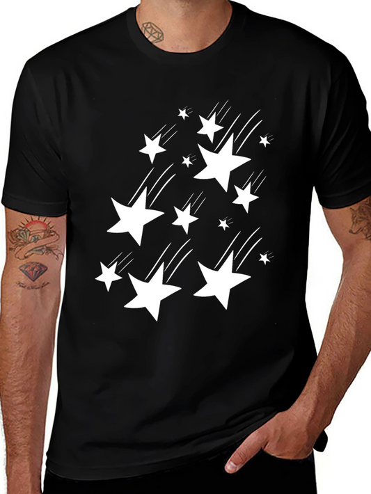 Stylish Black T-Shirt with White Star Design