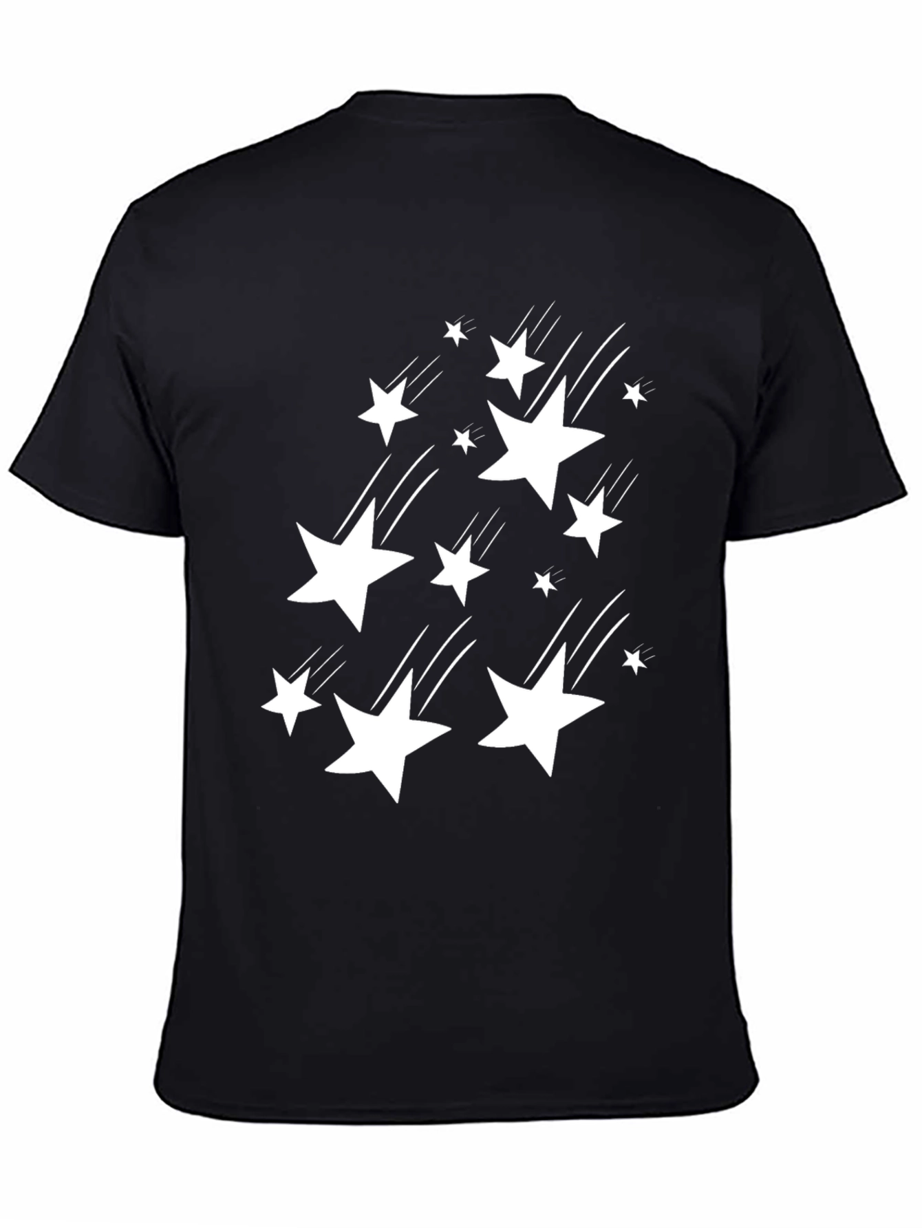 Stylish Black T-Shirt with White Star Design