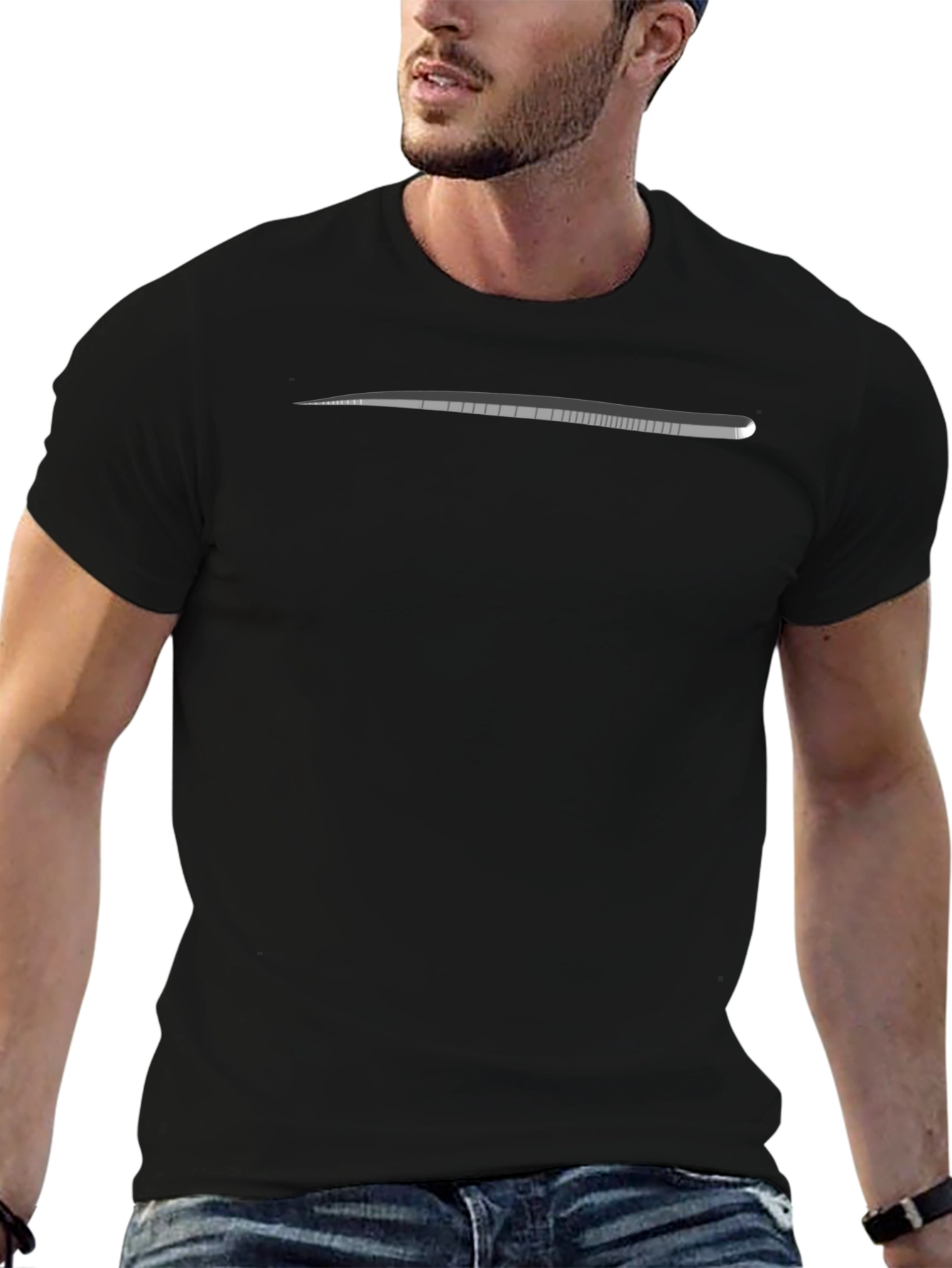 Black T-Shirt with Gray Detail