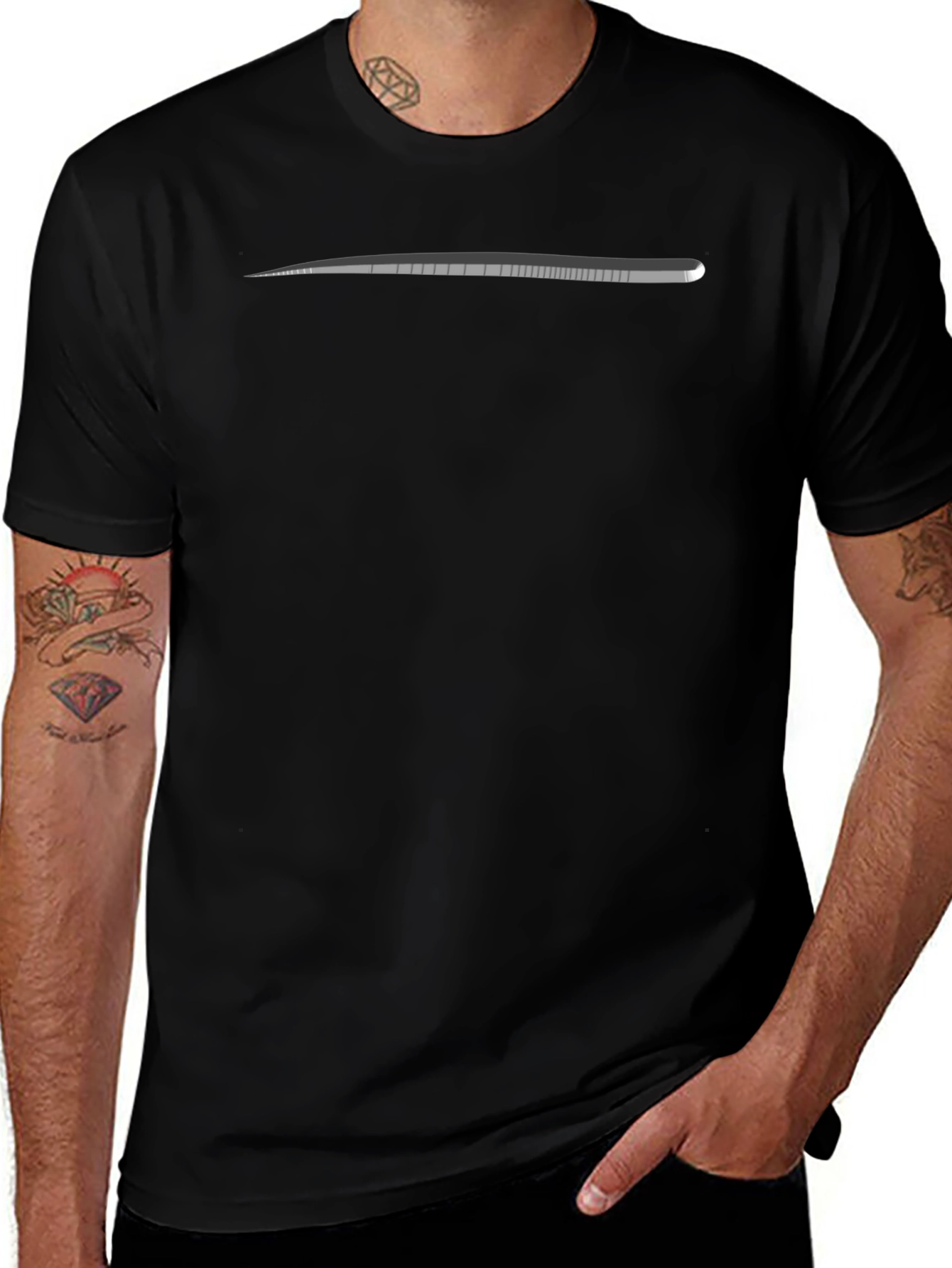 Black T-Shirt with Gray Detail