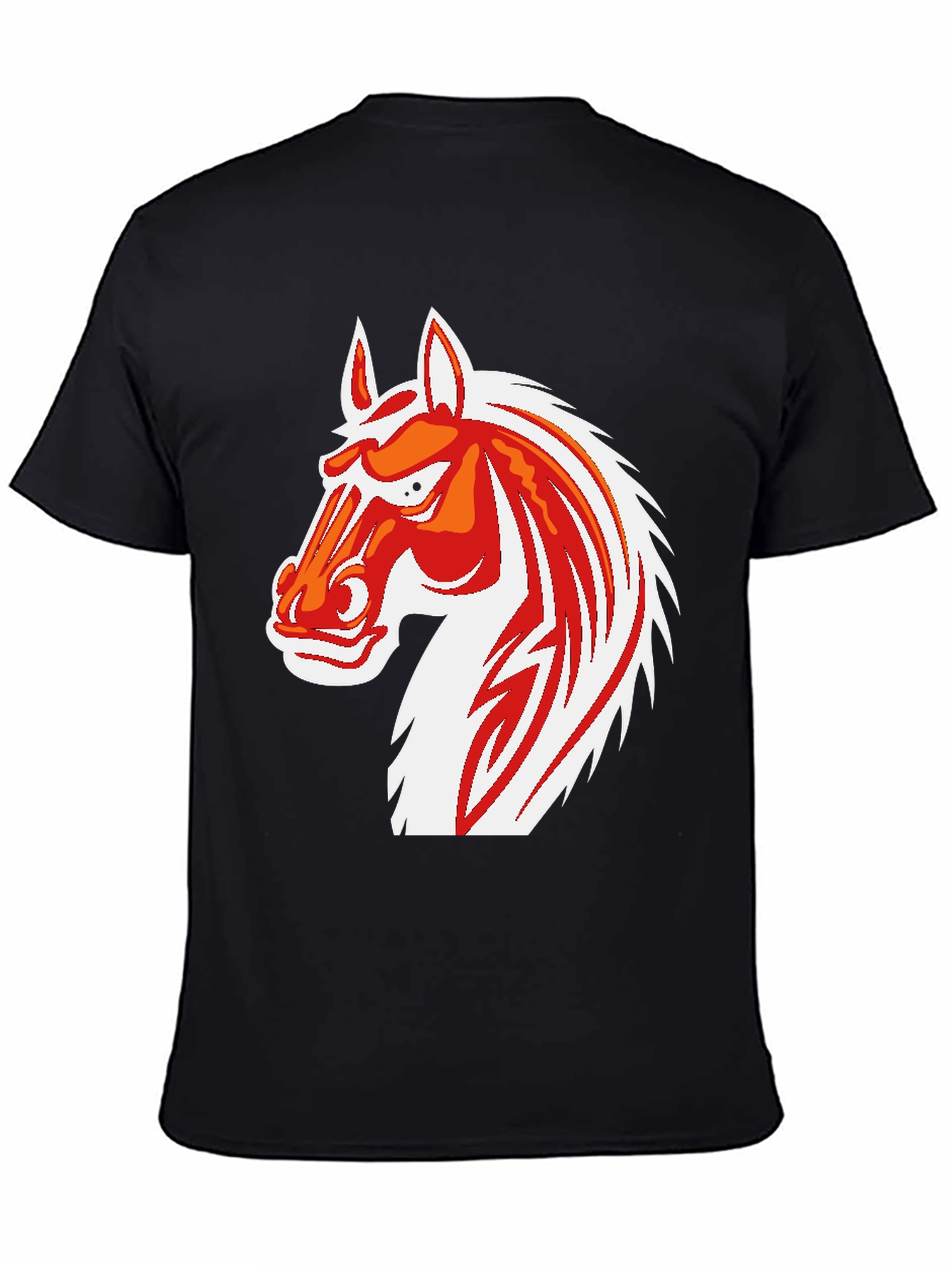 Cool Horse Graphic Print Black T-Shirt