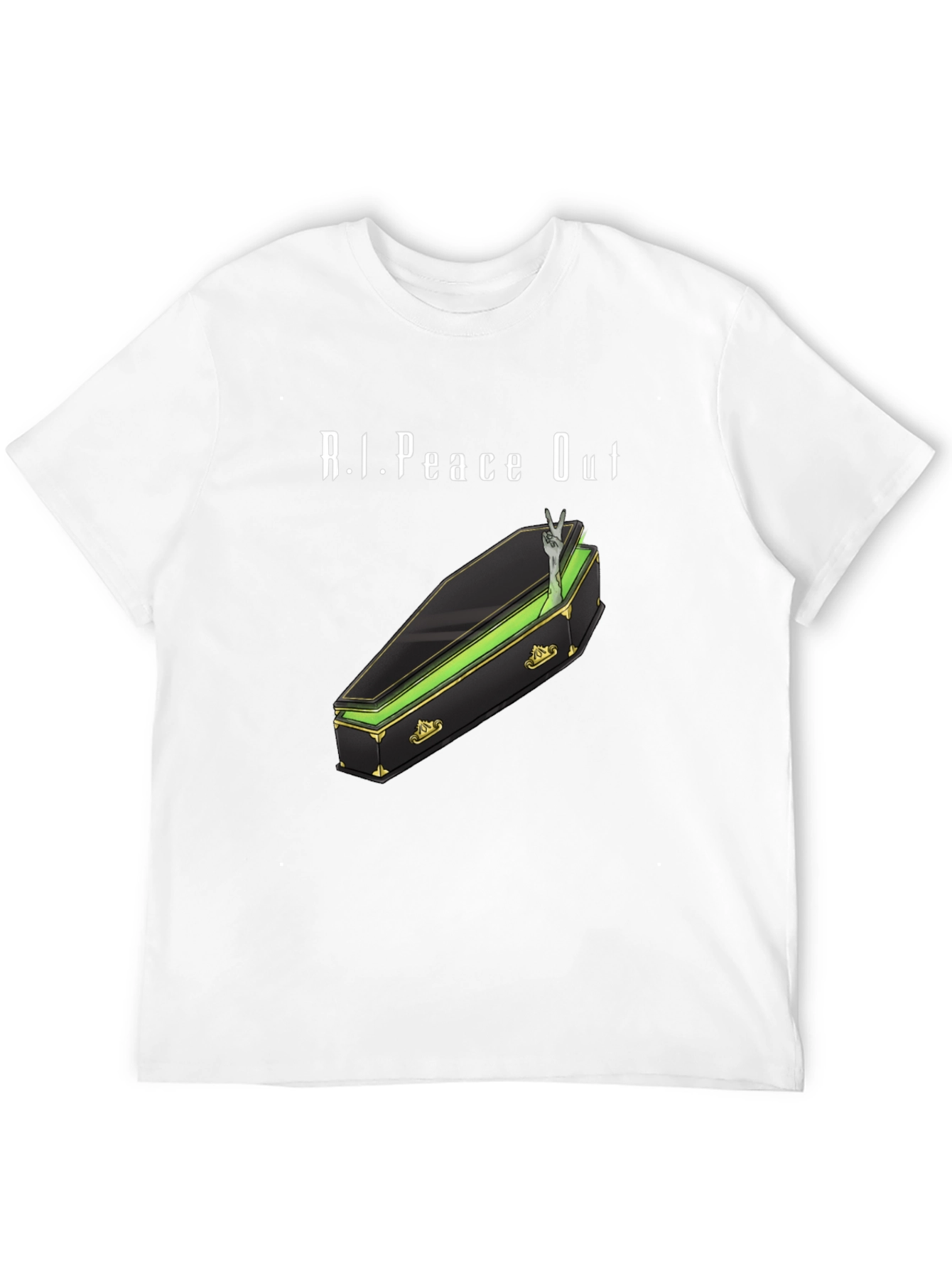 R.I.Peace Out Graphic Tee - Coffin & Peace Sign