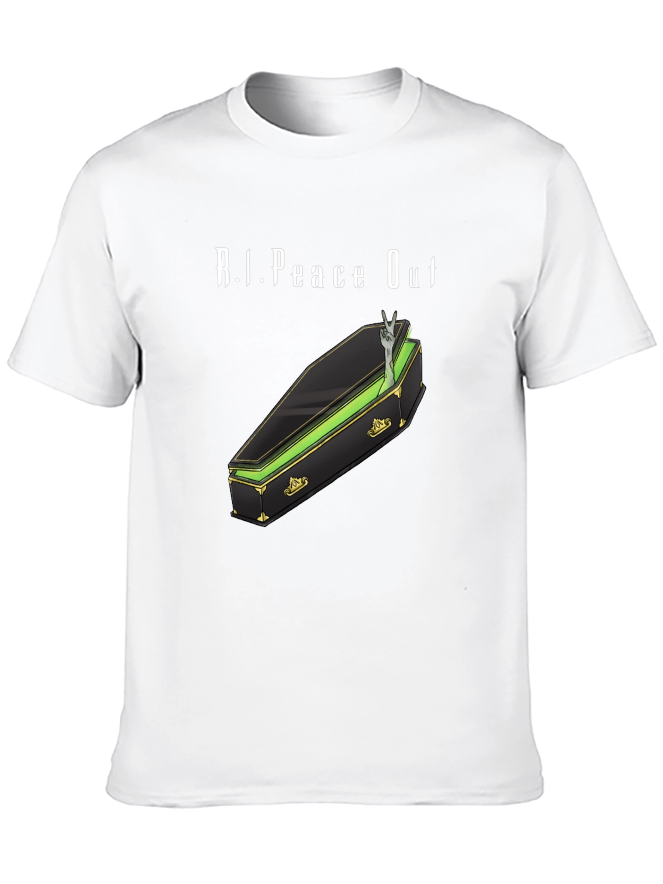 R.I.Peace Out Graphic Tee - Coffin & Peace Sign