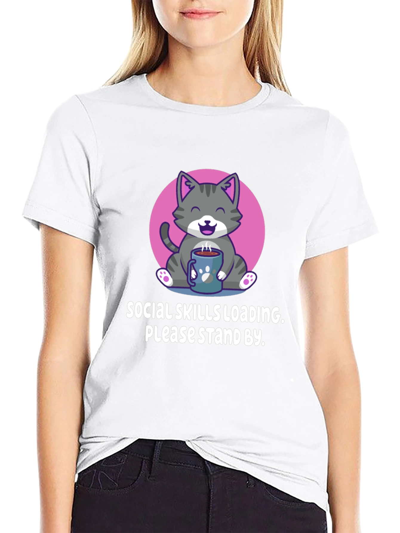 Social Skills Loading Cat T-Shirt