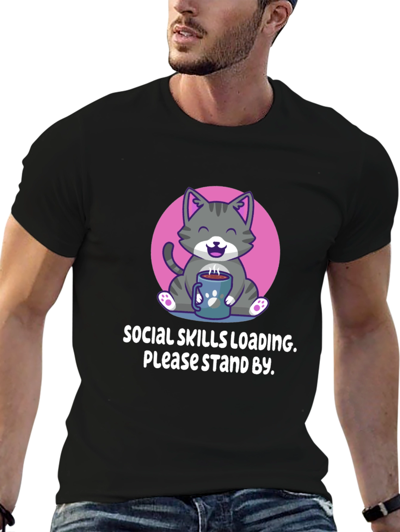 Social Skills Loading Cat T-Shirt
