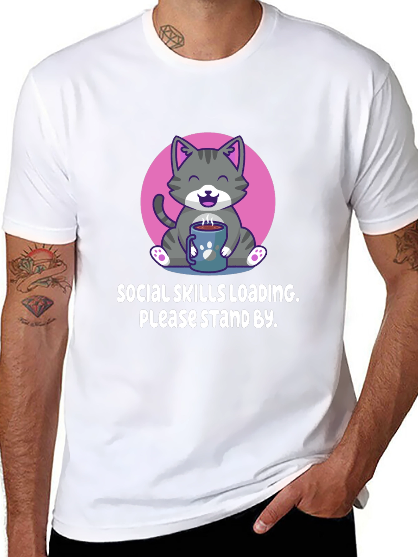 Social Skills Loading Cat T-Shirt