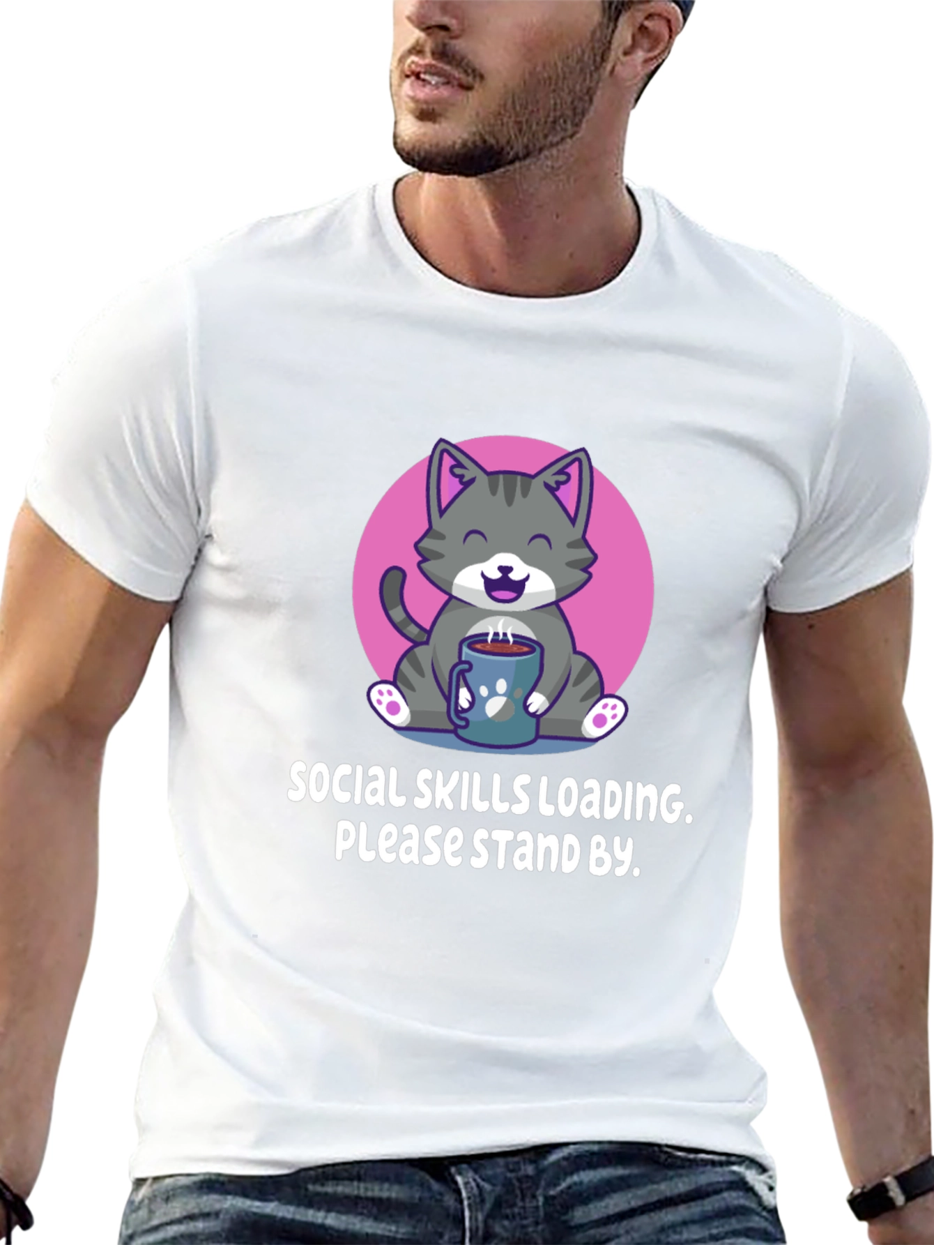 Social Skills Loading Cat T-Shirt