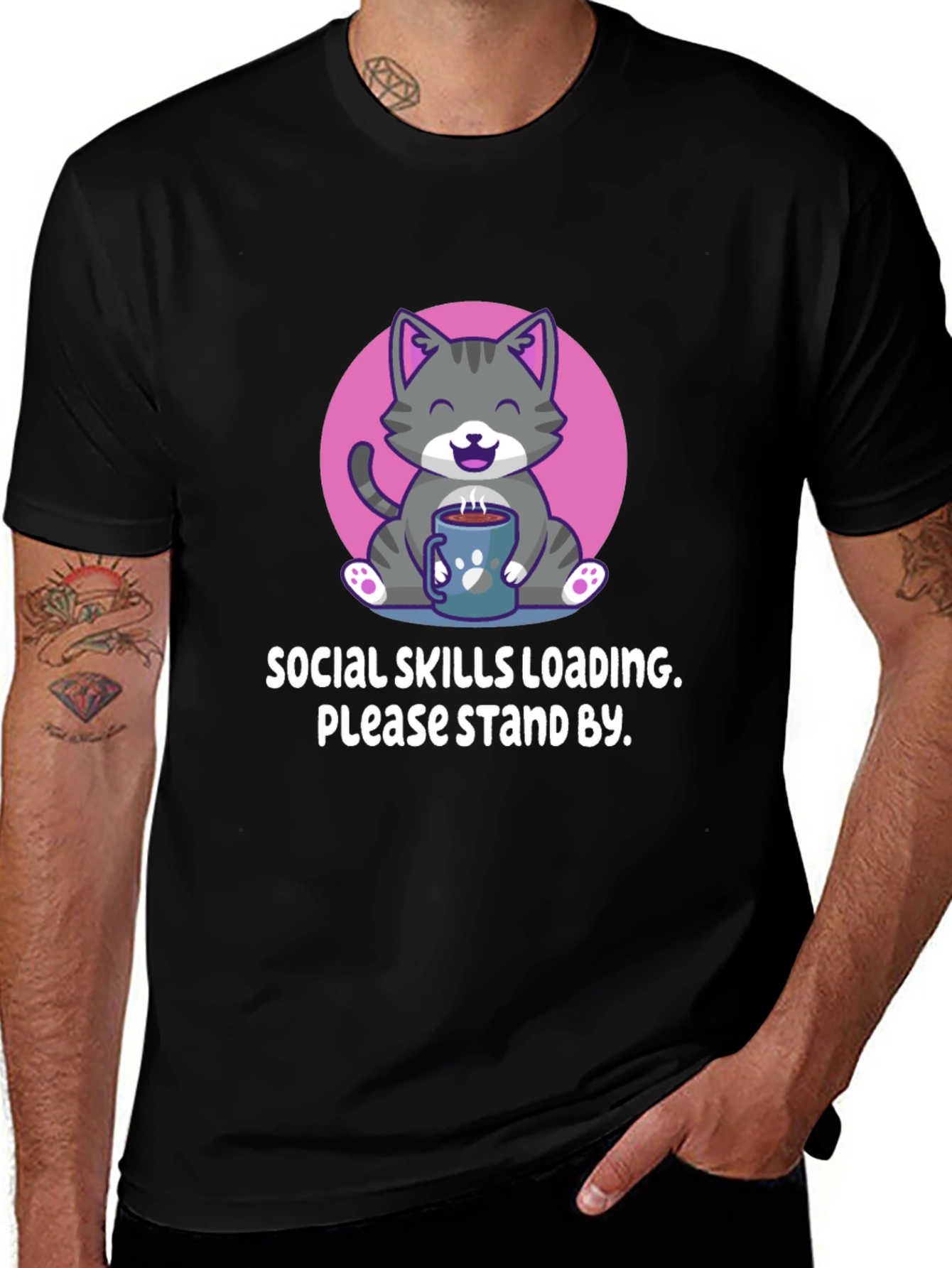 Social Skills Loading Cat T-Shirt