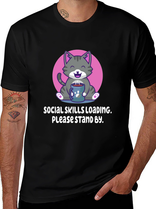 Social Skills Loading Cat T-Shirt