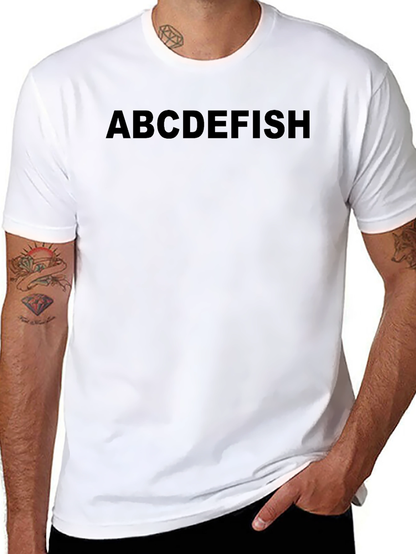 ABCDEFISH Mens Graphic Tee - Black