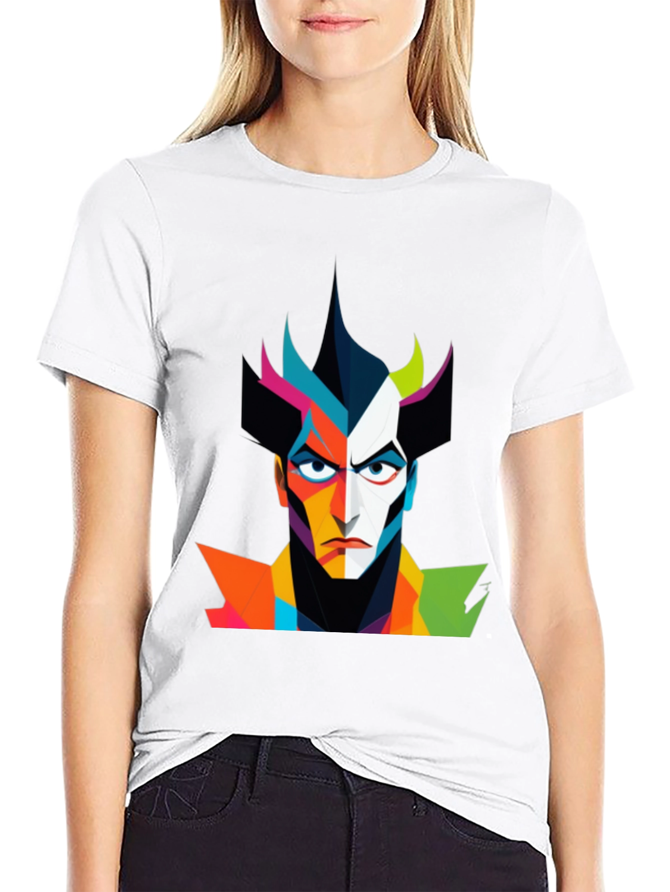 Abstract Villain Graphic Black T-Shirt