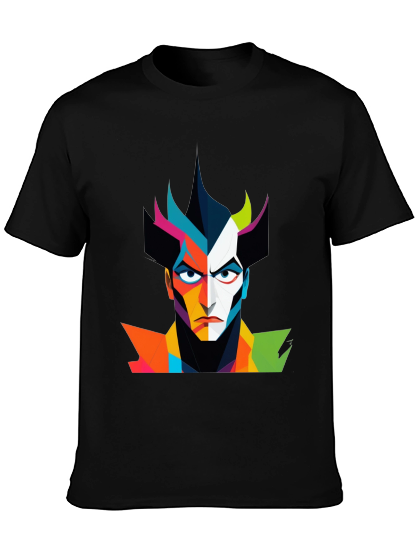 Abstract Villain Graphic Black T-Shirt