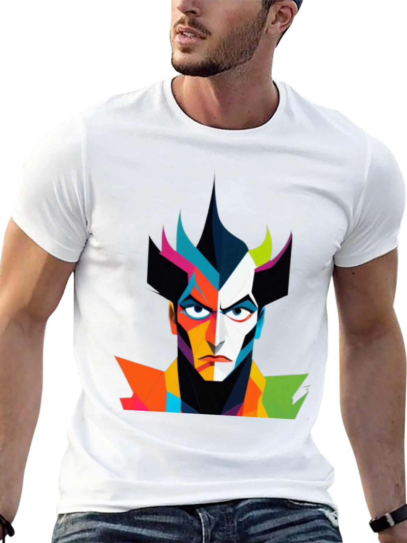 Abstract Villain Graphic Black T-Shirt