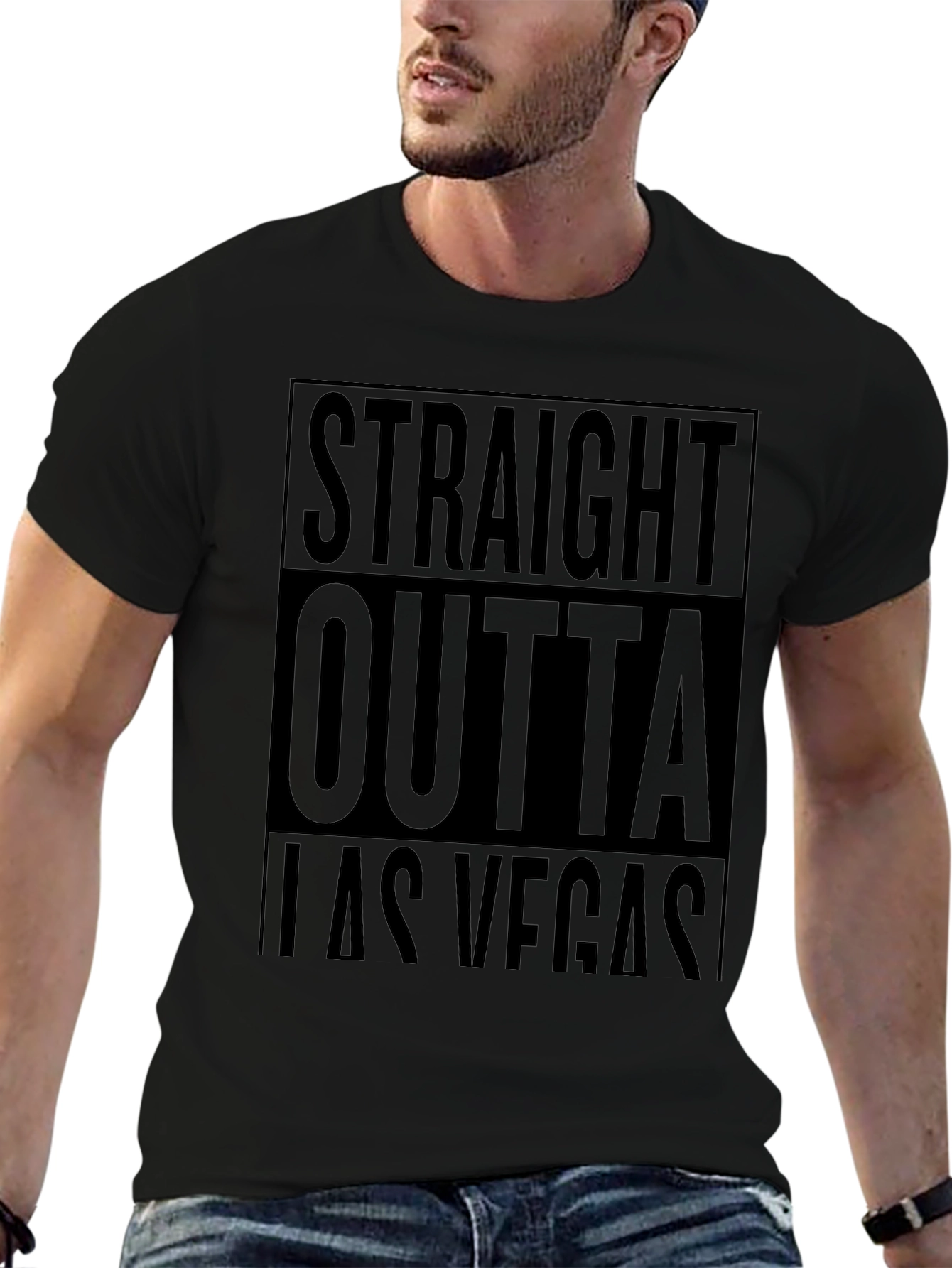 Straight Outta Las Vegas Black T-Shirt