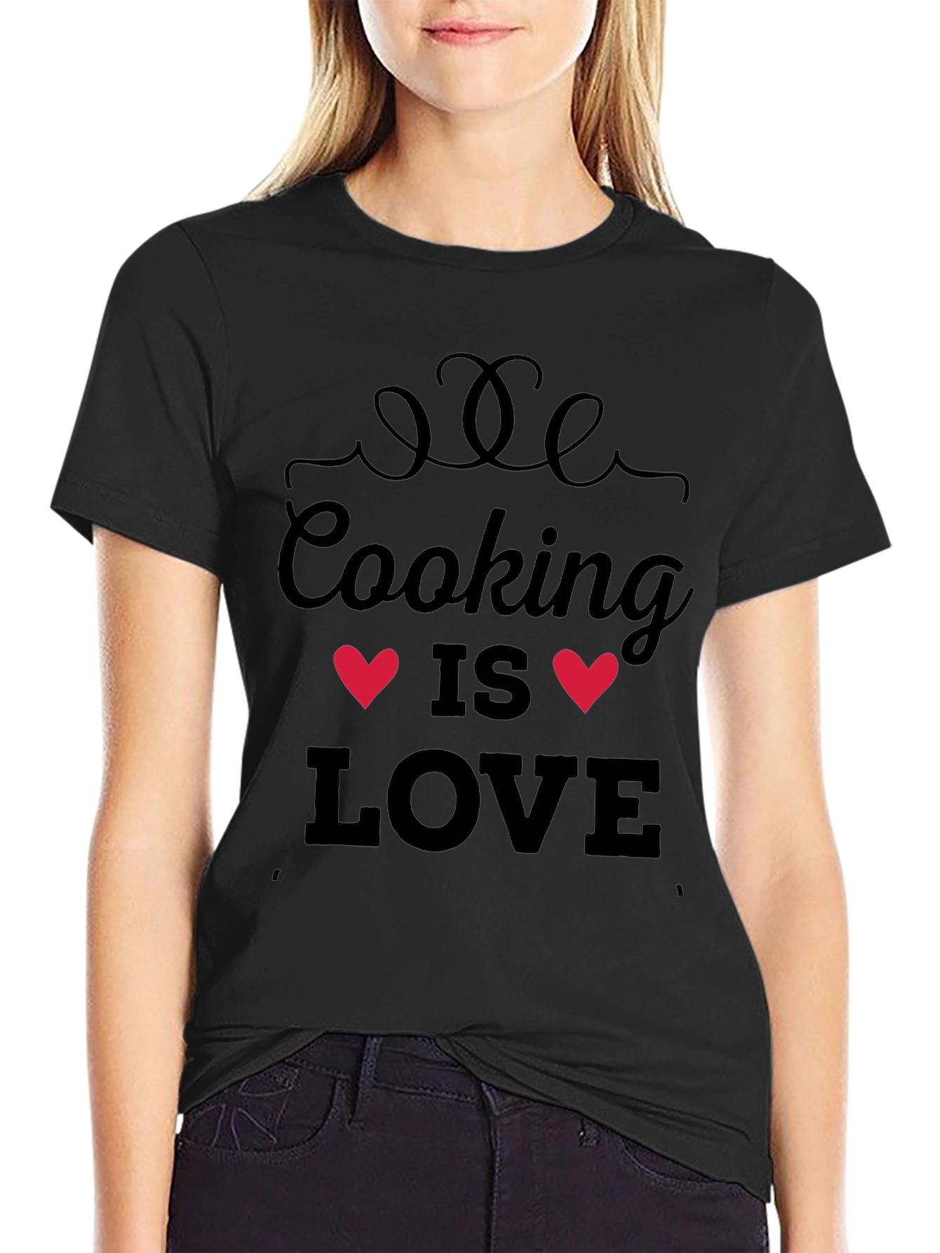 Cooking Is Love Black T-Shirt