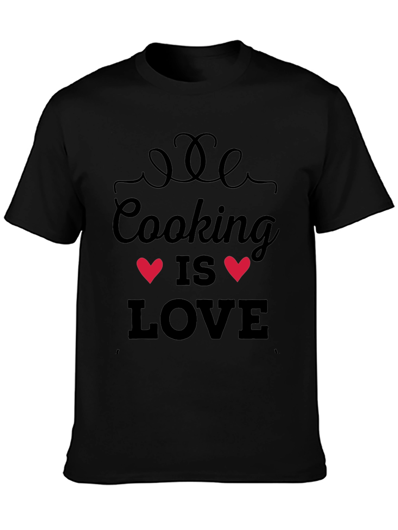 Cooking Is Love Black T-Shirt