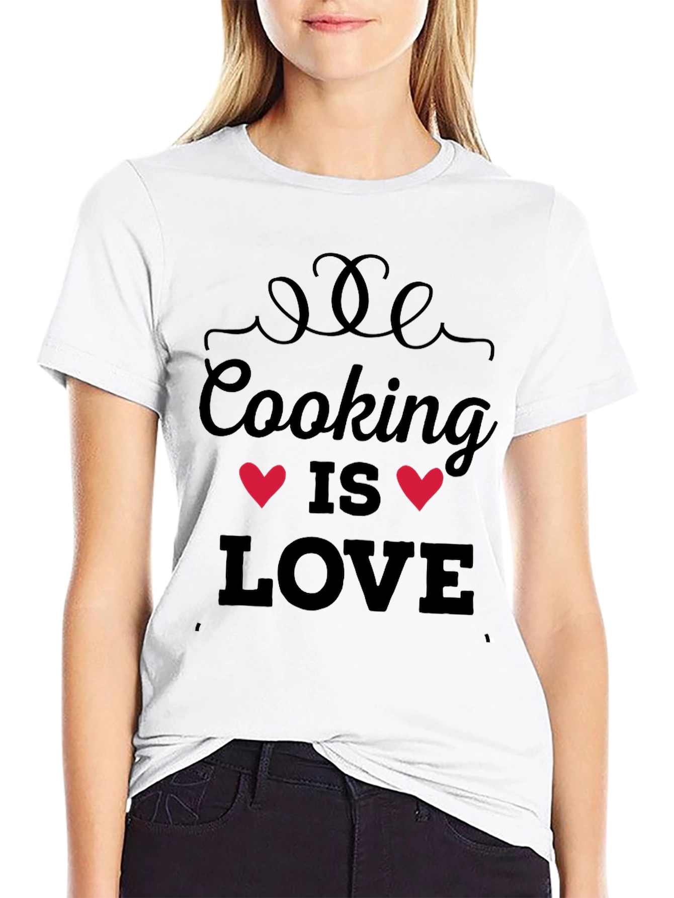 Cooking Is Love Black T-Shirt