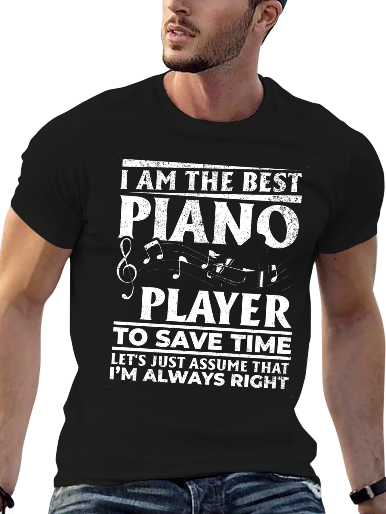Best Piano Player Novelty Graphic T-Shirt
