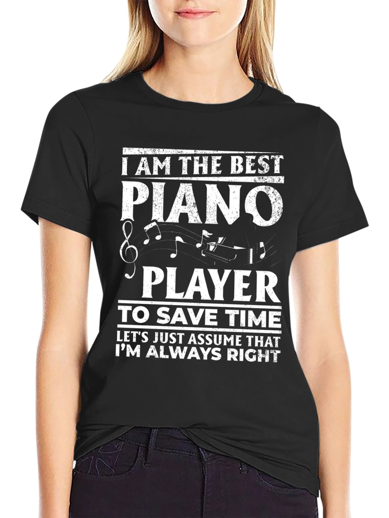 Best Piano Player Novelty Graphic T-Shirt