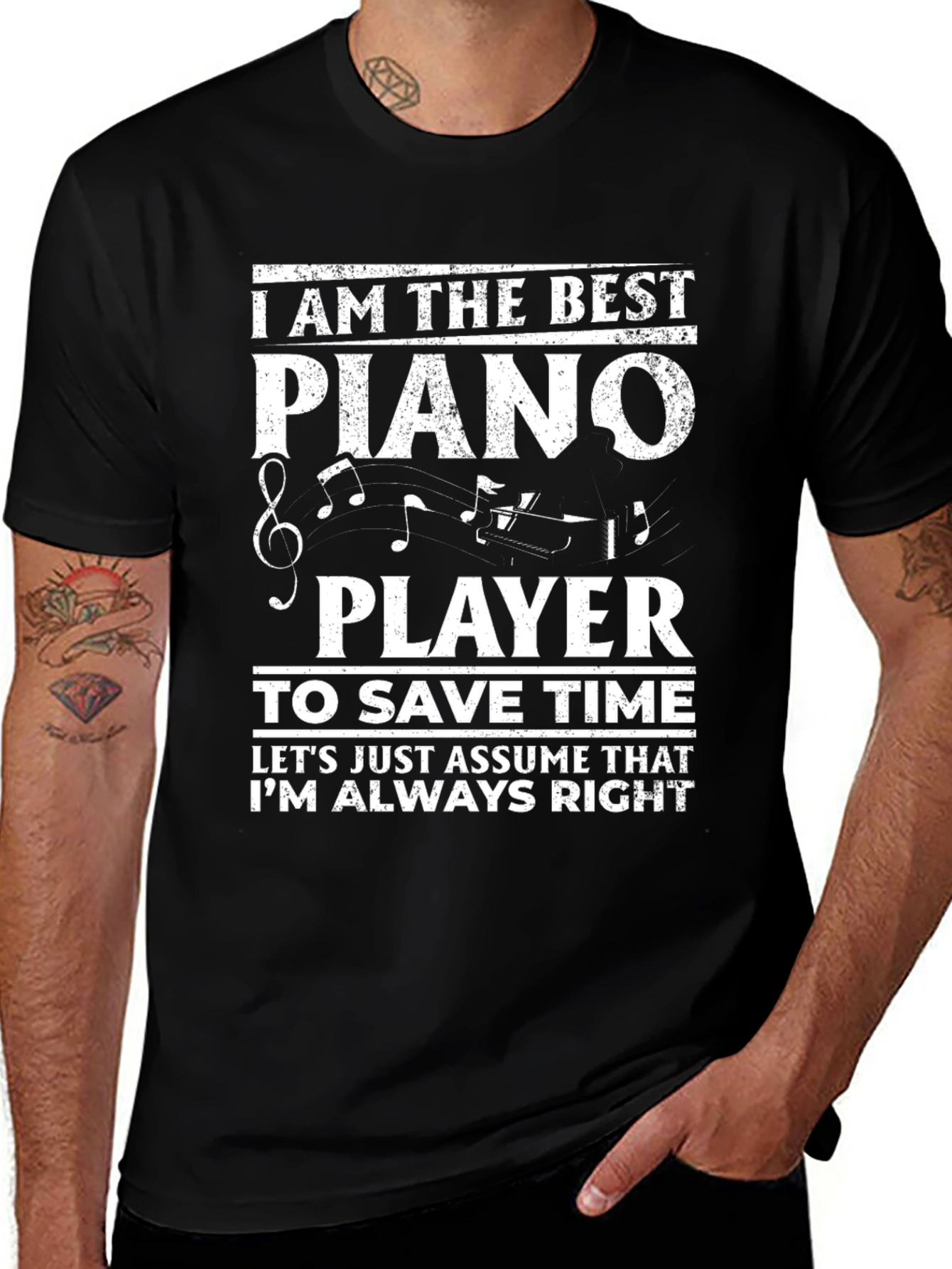 Best Piano Player Novelty Graphic T-Shirt