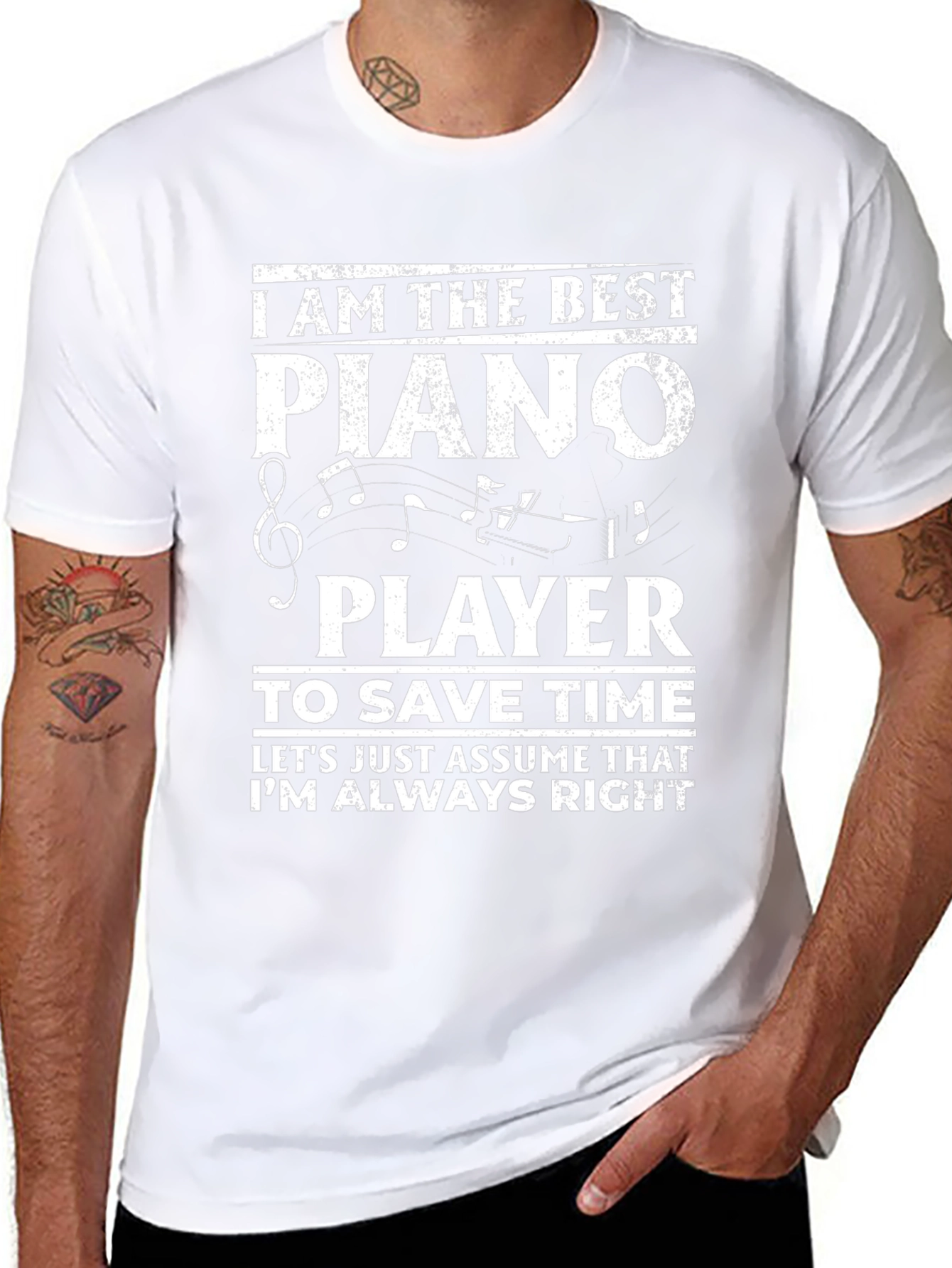Best Piano Player Novelty Graphic T-Shirt