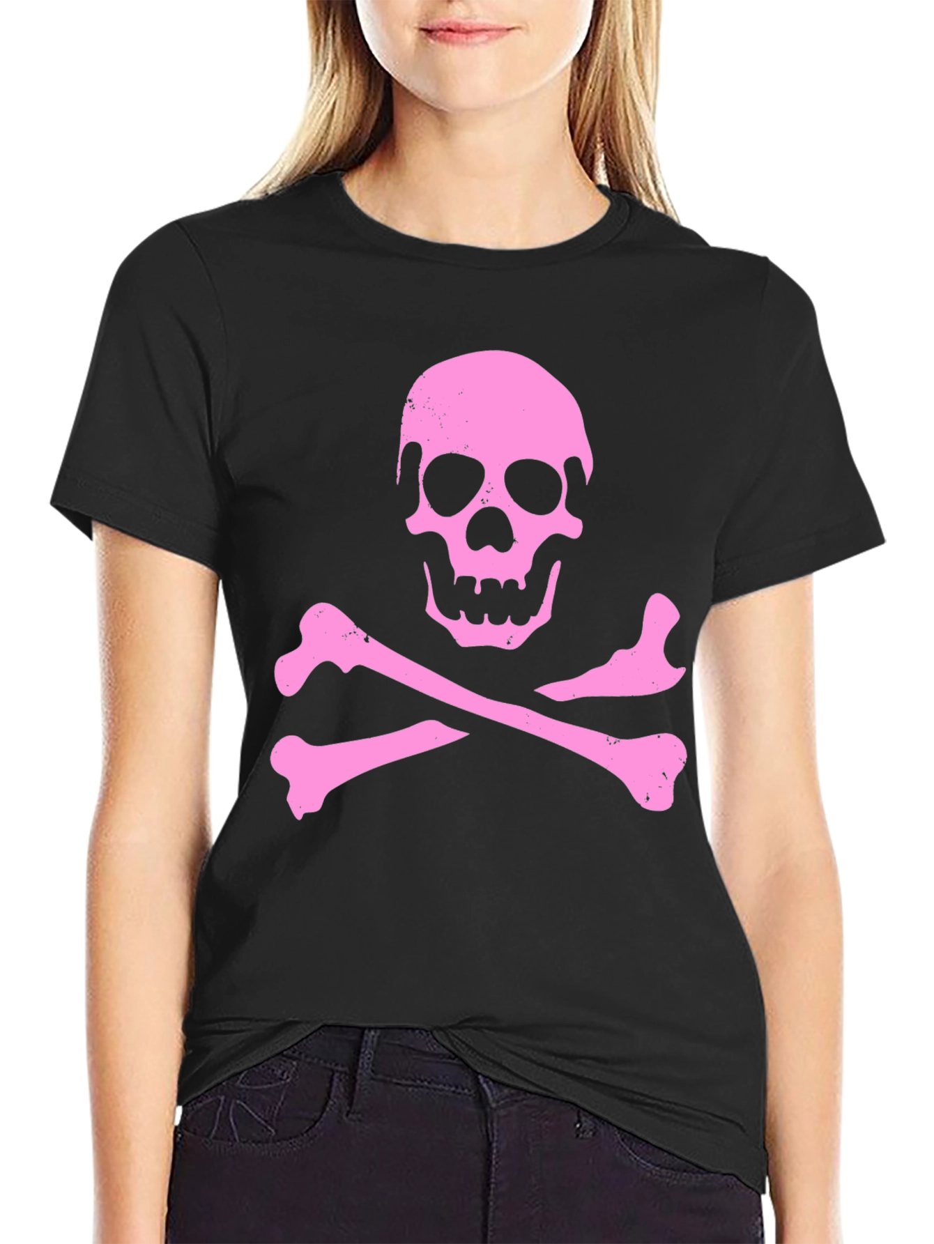 Skull & Crossbones Graphic Tee - Black